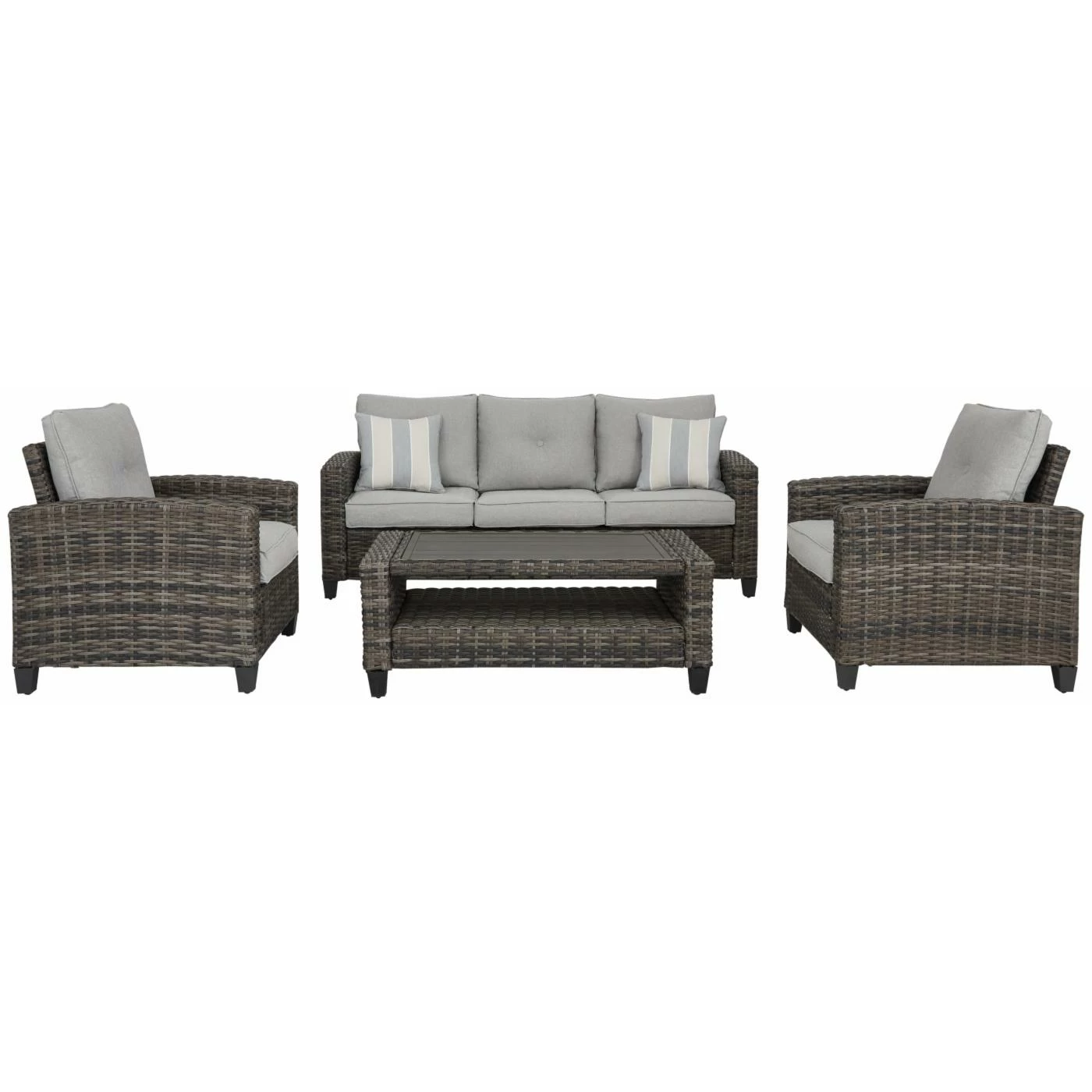 Coupon ๐ Resin Wicker Patio Sets Signature Design By Ashley Cloverbrooke Outdoor 4 Piece Conversation Set ๐ฏ - Image 4
