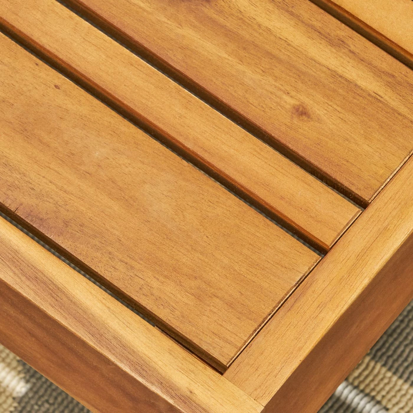 Discount ๐ฅ Best Selling Home Decor Wood Patio Sets Athos Outdoor Modular Acacia Wood Loveseat And Table Set - Teak And Beige ๐ฅฐ - Image 4