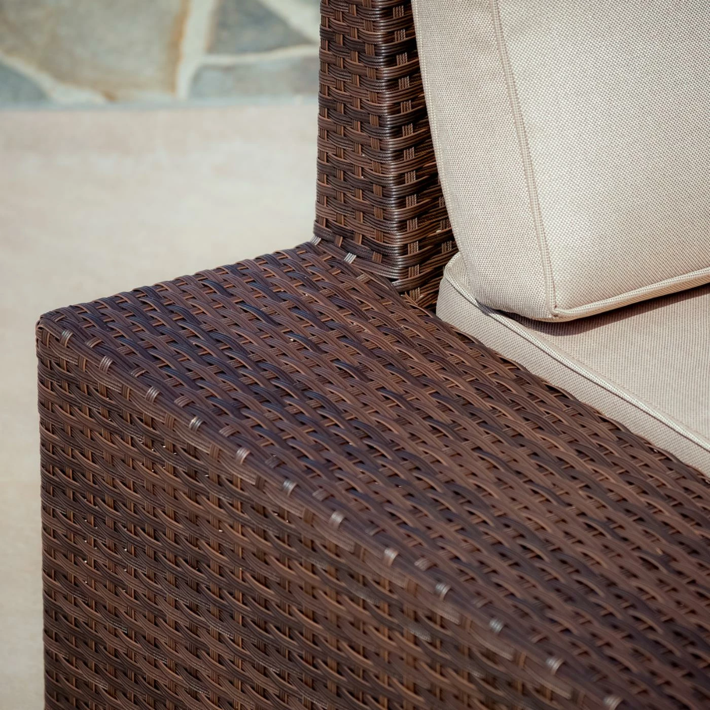 Top 10 𧨠Best Selling Home Resin Wicker Patio Sets Santa Cruz Brown All-Weather Wicker Patio Sectional Sofa Set 𧨠- Image 4