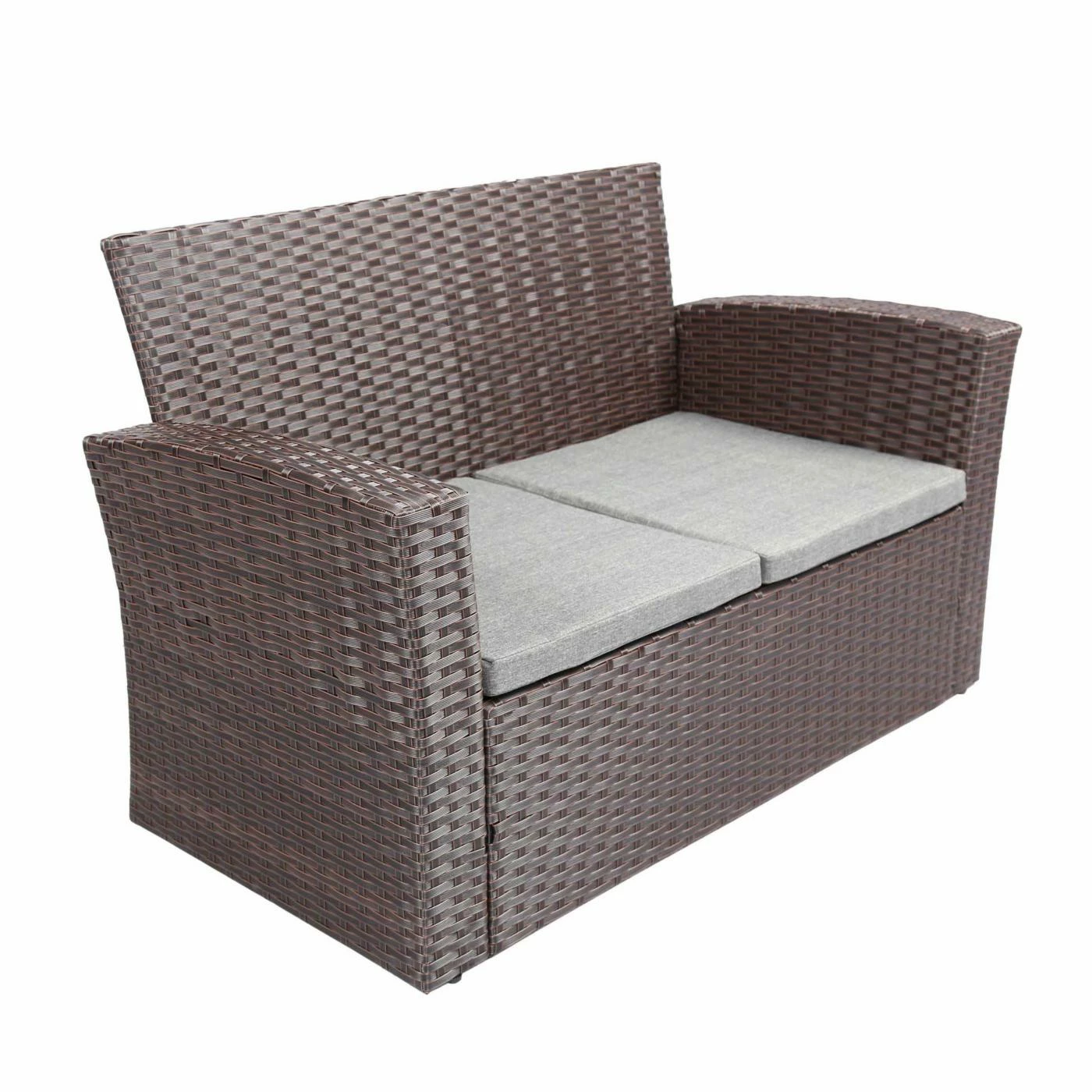 Discount 🛒 Resin Wicker Patio Sets Baner Garden Wicker 4 Piece Patio Conversation Set With Shelf Coffee Table ✨ - Image 4
