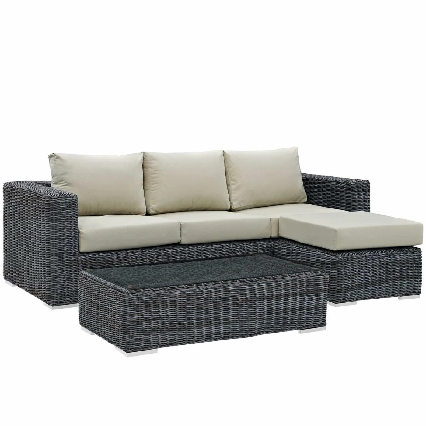 Top 10 ๐ Resin Wicker Patio Sets Modway Summon Wicker 3 Piece Patio Conversation Set โญ - Image 4