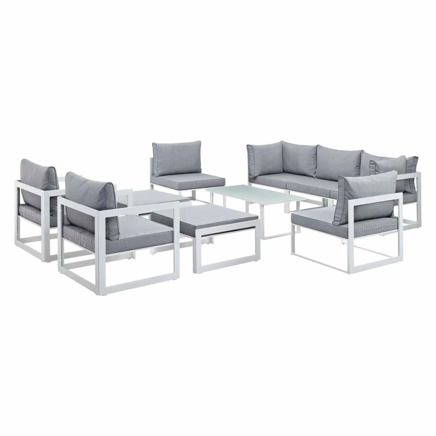 Cheapest 🎉 Aluminum Patio Sets Modway Fortuna 10 Piece Patio Sectional Sofa Set 🎉 - Image 4