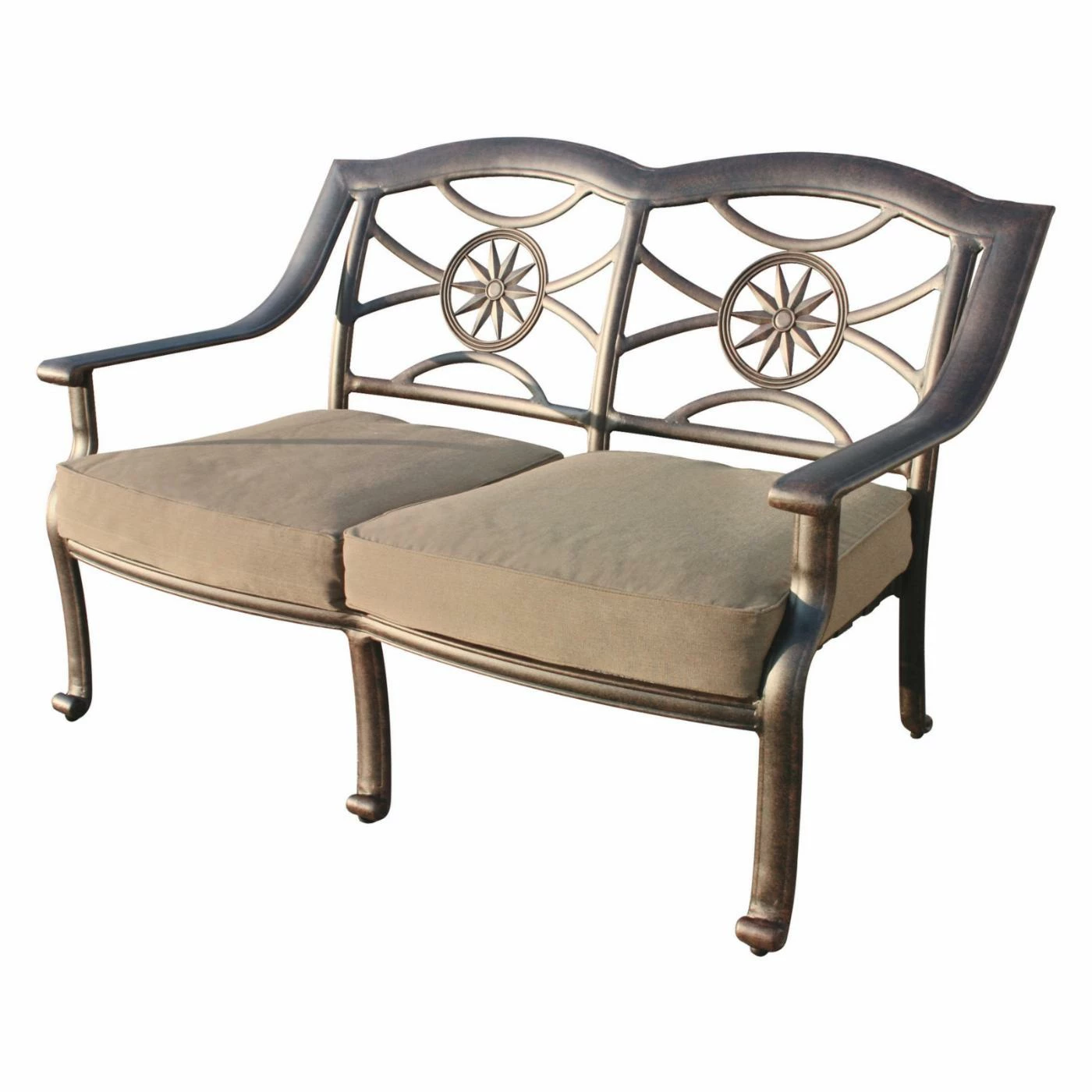 Best Pirce ๐ Aluminum Patio Sets Darlee Ten Star Cast Aluminum 6 Piece Patio Conversation Set With Lattice Tables ๐ - Image 4