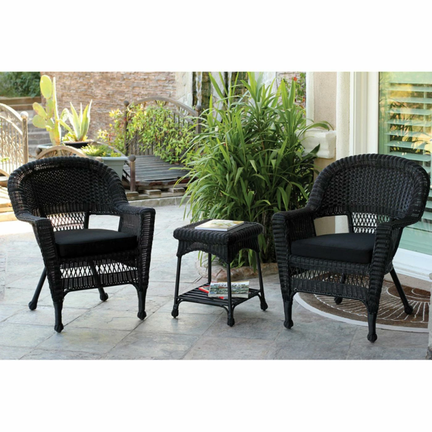 Discount π Resin Wicker Patio Sets Jeco 3 Piece Wicker Chair And End Table Set π - Image 4