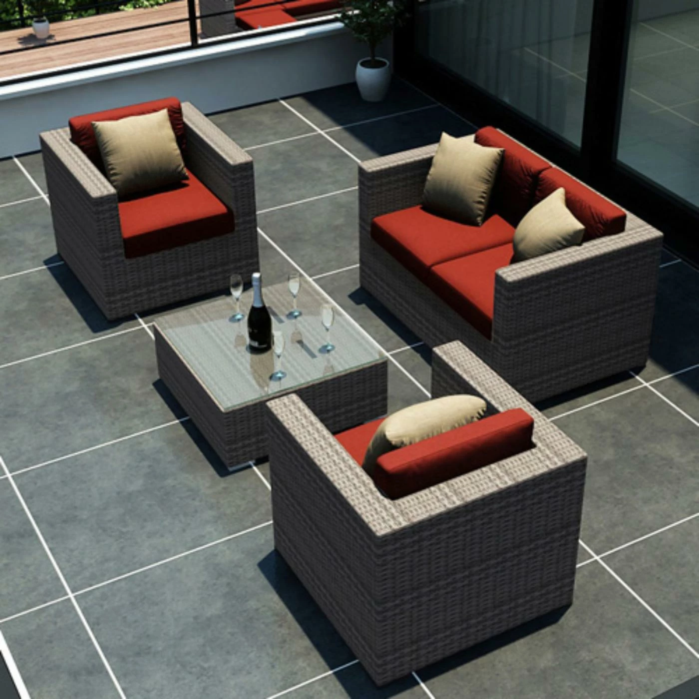 Brand new 👏 Resin Wicker Patio Sets Harmonia Living Urbana Conversation Set 🎁 - Image 4