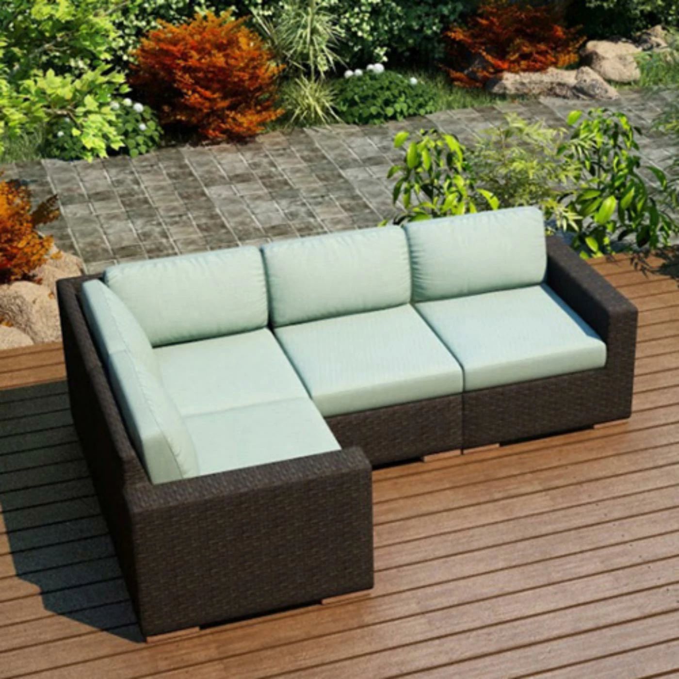 New ๐ฅฐ Resin Wicker Patio Sets Harmonia Living Arden 4 Piece Sectional Set ๐ - Image 4