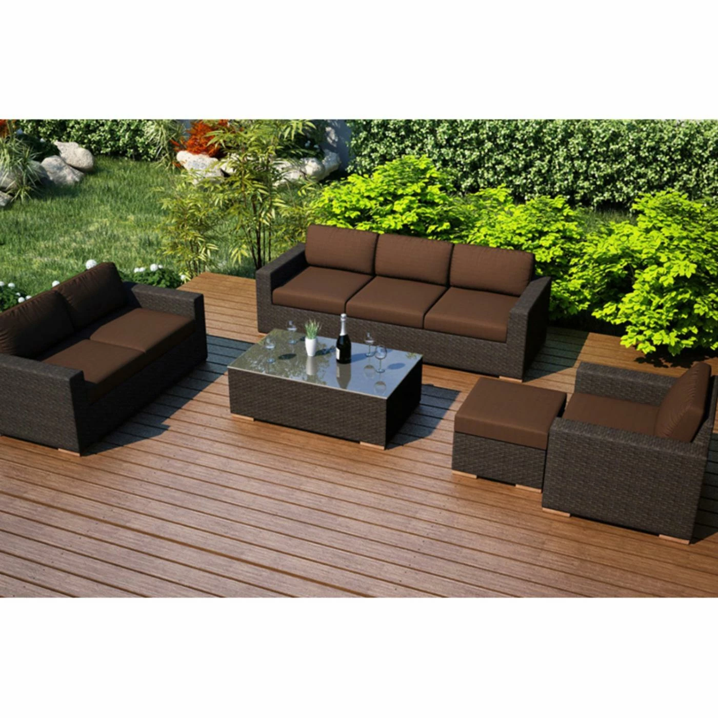 Best deal 🌟 Resin Wicker Patio Sets Harmonia Living Arden 5 Piece Sofa Set 🤩 - Image 4