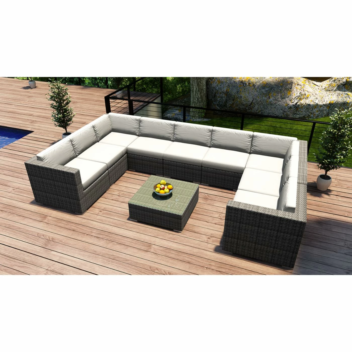 Resin Wicker Patio Sets Harmonia Living District 10 Piece Surround Sectional Patio Conversation Set - Image 4