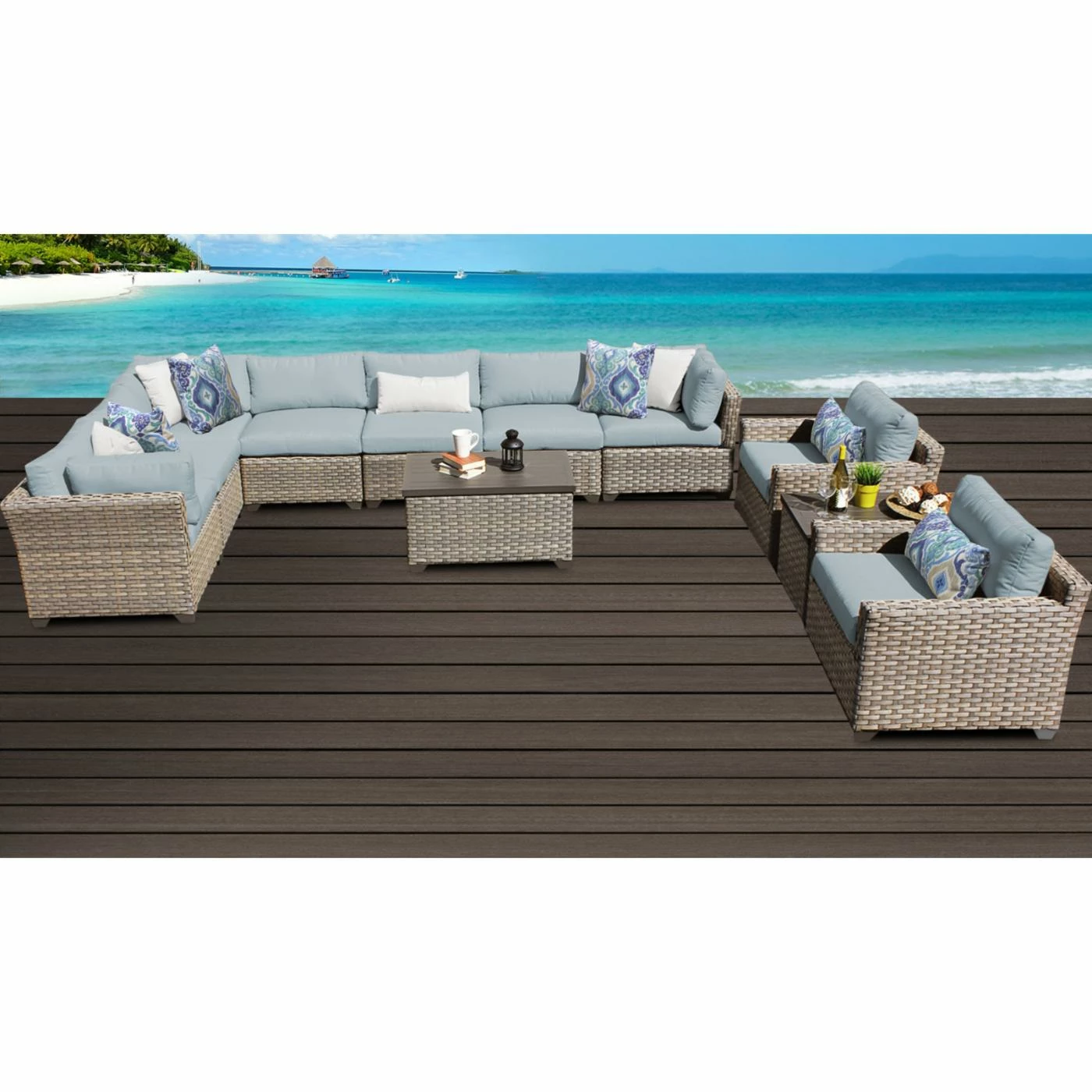 Best deal 🎁 Resin Wicker Patio Sets TK Classics Monterey Wicker 11 Piece Patio Conversation Set With 2 Sets Of Cushion Covers ✨ - Image 3