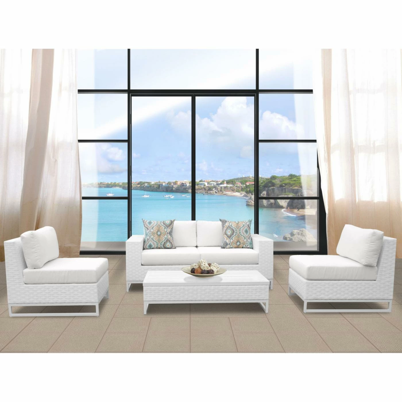 New ๐ Resin Wicker Patio Sets TK Classics Miami Wicker 5 Piece Patio Conversation Set With Coffee Table ๐ - Image 4