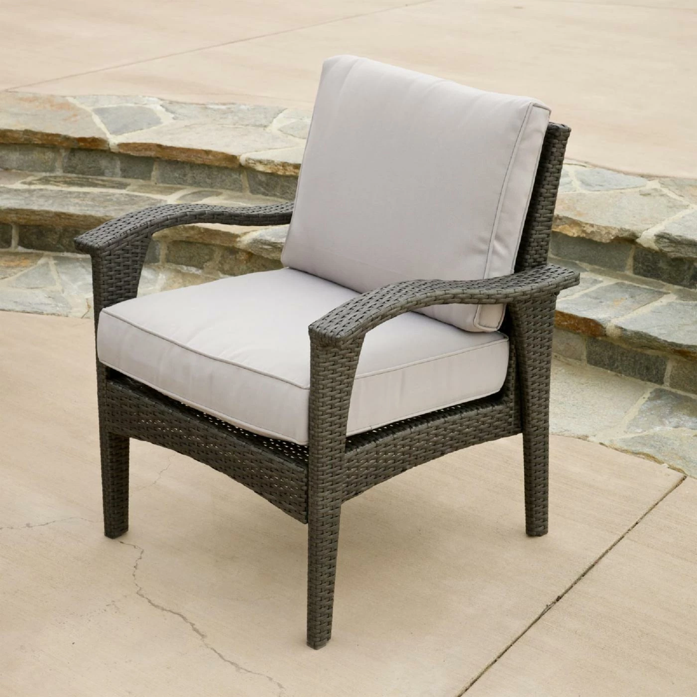Outlet βοΈ Resin Wicker Patio Sets HN Outdoor Camarillo Wicker 4 Piece Patio Conversation Set - Grey π - Image 6