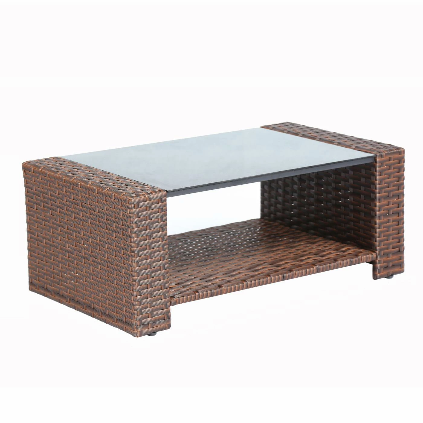 Discount 🛒 Resin Wicker Patio Sets Baner Garden Wicker 4 Piece Patio Conversation Set With Shelf Coffee Table ✨ - Image 6