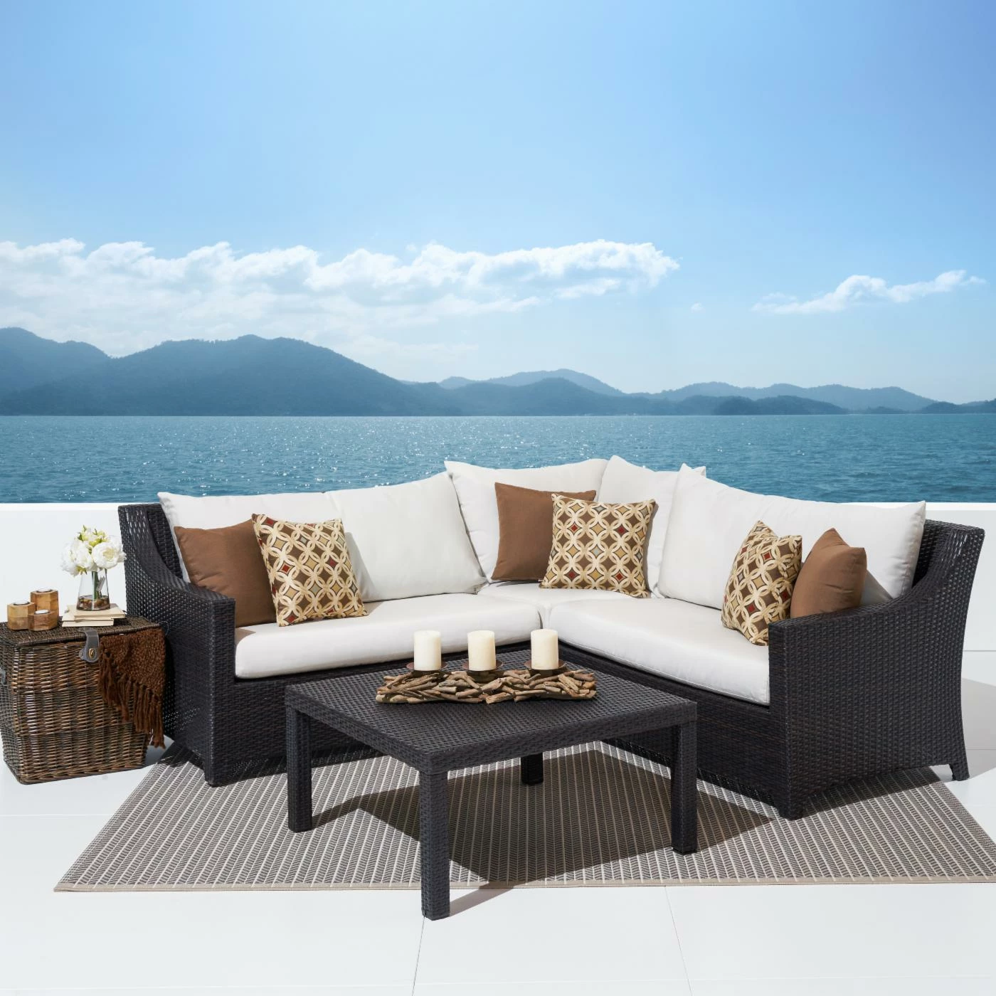 Wholesale ๐ Resin Wicker Patio Sets RST Brands Deco 4 Piece Corner Sectional Sofa And Coffee Table Set ๐ - Image 6