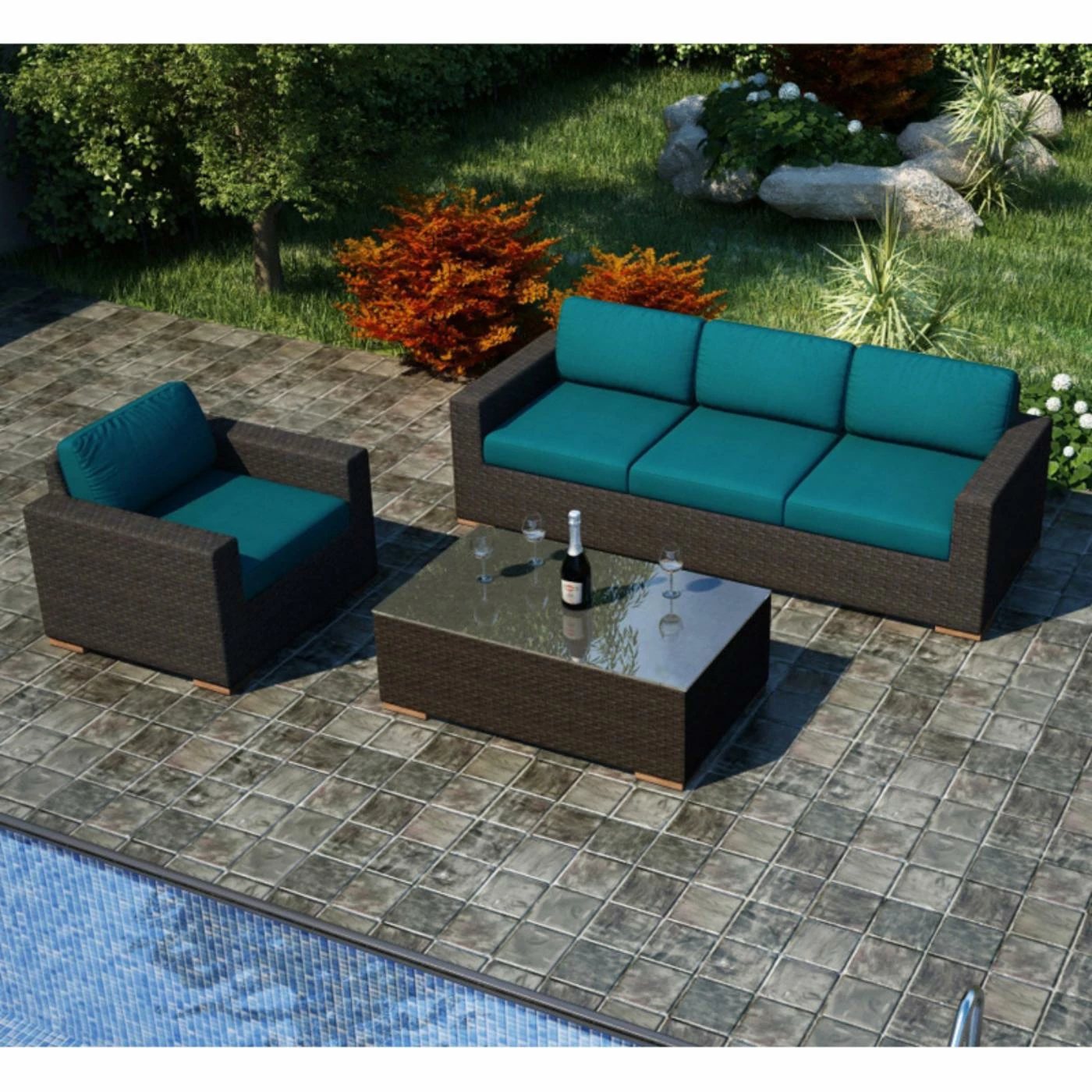 Deals 😍 Resin Wicker Patio Sets Harmonia Living Arden 3 Piece Sofa Set 🥰 - Image 6