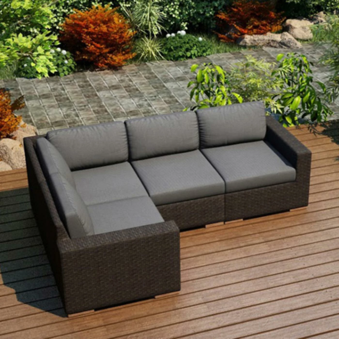 New ๐ฅฐ Resin Wicker Patio Sets Harmonia Living Arden 4 Piece Sectional Set ๐ - Image 5
