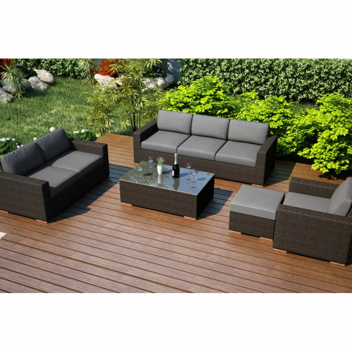 Best deal 🌟 Resin Wicker Patio Sets Harmonia Living Arden 5 Piece Sofa Set 🤩 - Image 6