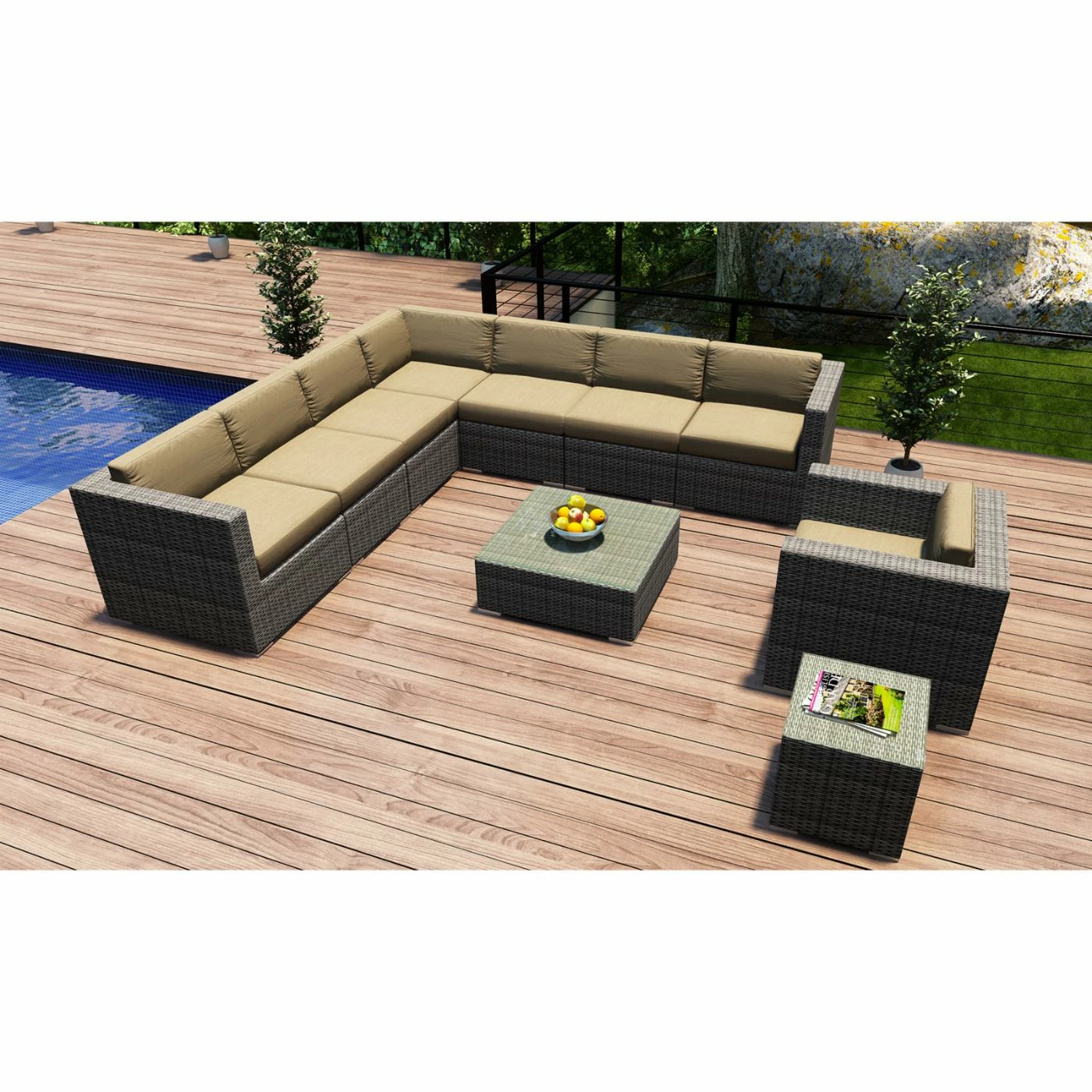 Resin Wicker Patio Sets Harmonia Living District 10 Piece Surround Sectional Patio Conversation Set - Image 6