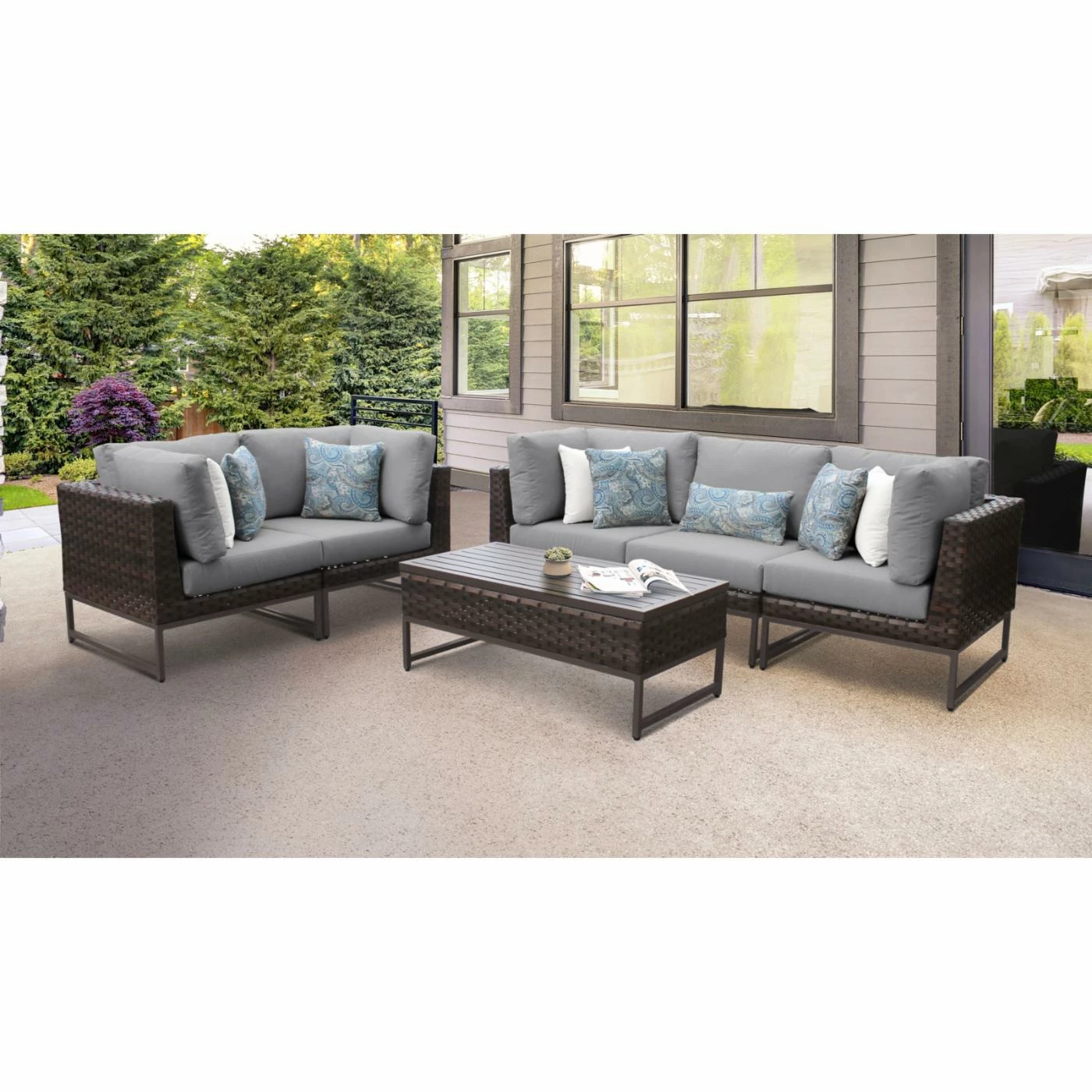 Best reviews of ๐งจ Resin Wicker Patio Sets TK Classics Barcelona Wicker 6 Piece Sectional Sofa And Loveseat Patio Conversation Set ๐ - Image 6