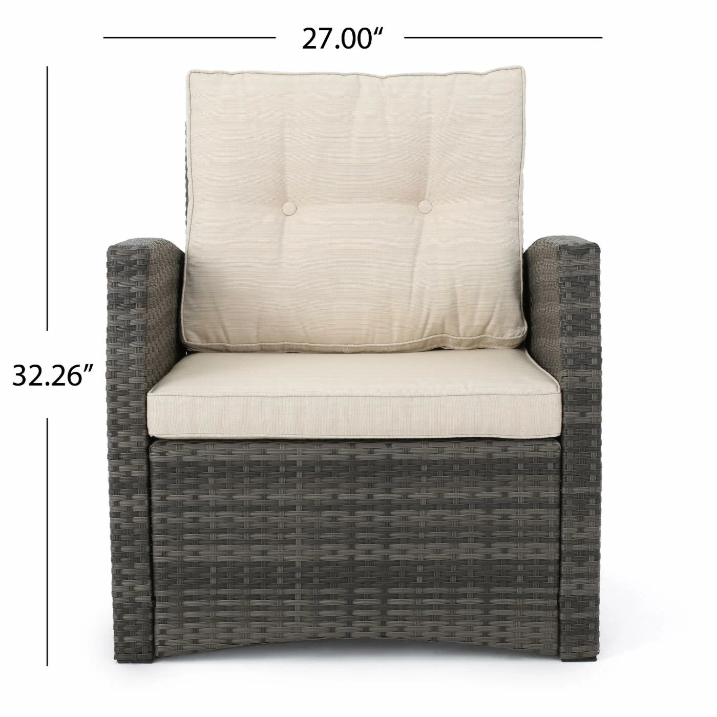 Discount โค๏ธ Best Selling Home Decor Resin Wicker Patio Sets Caelyn Outdoor Wicker 7 Seater Chat Set With Tufted Cushions - Beige And Dark Brown ๐ - Image 7