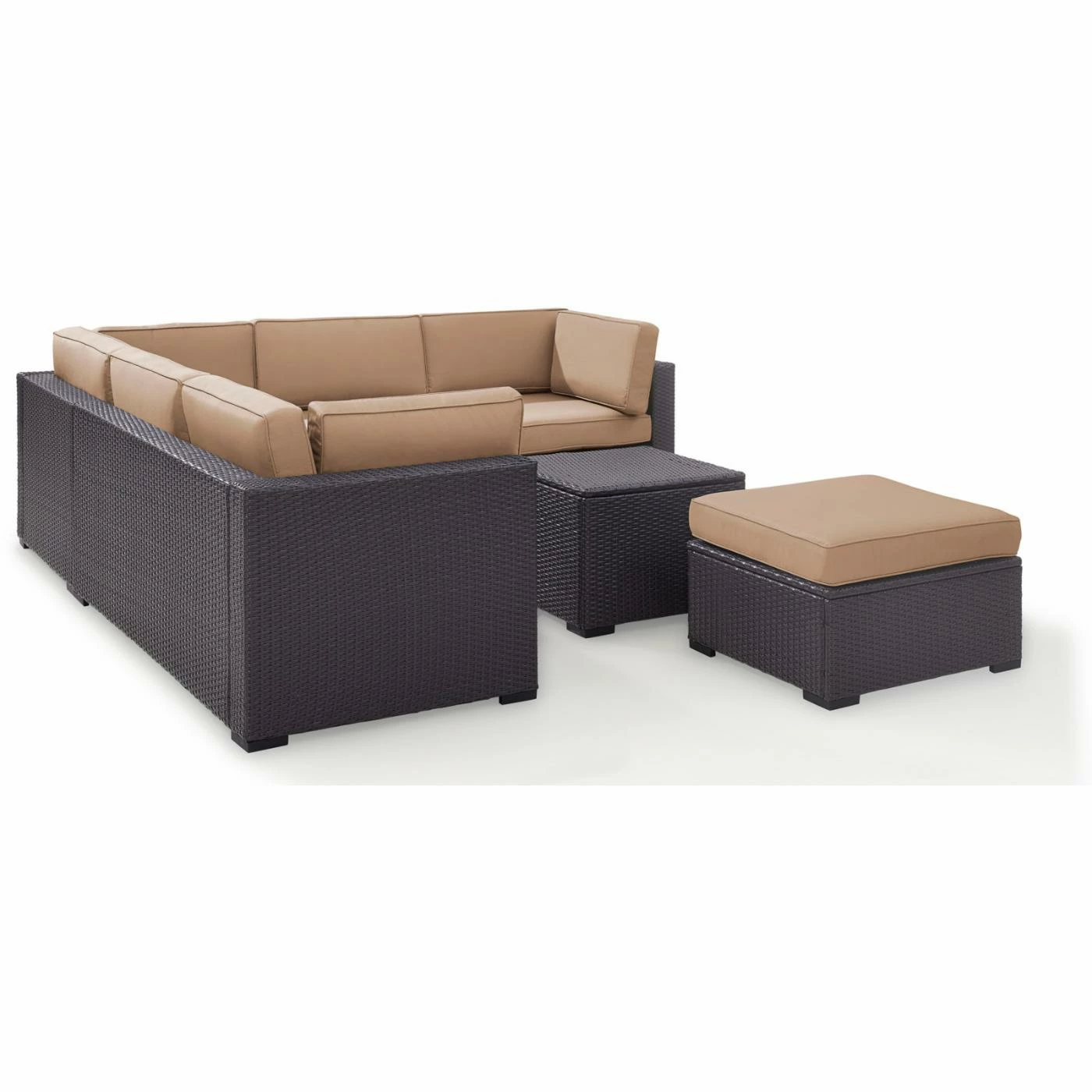 New ๐คฉ Resin Wicker Patio Sets Crosley Furniture Biscayne Resin Wicker 5 Piece Loveseat Conversation Set ๐ฅ - Image 7