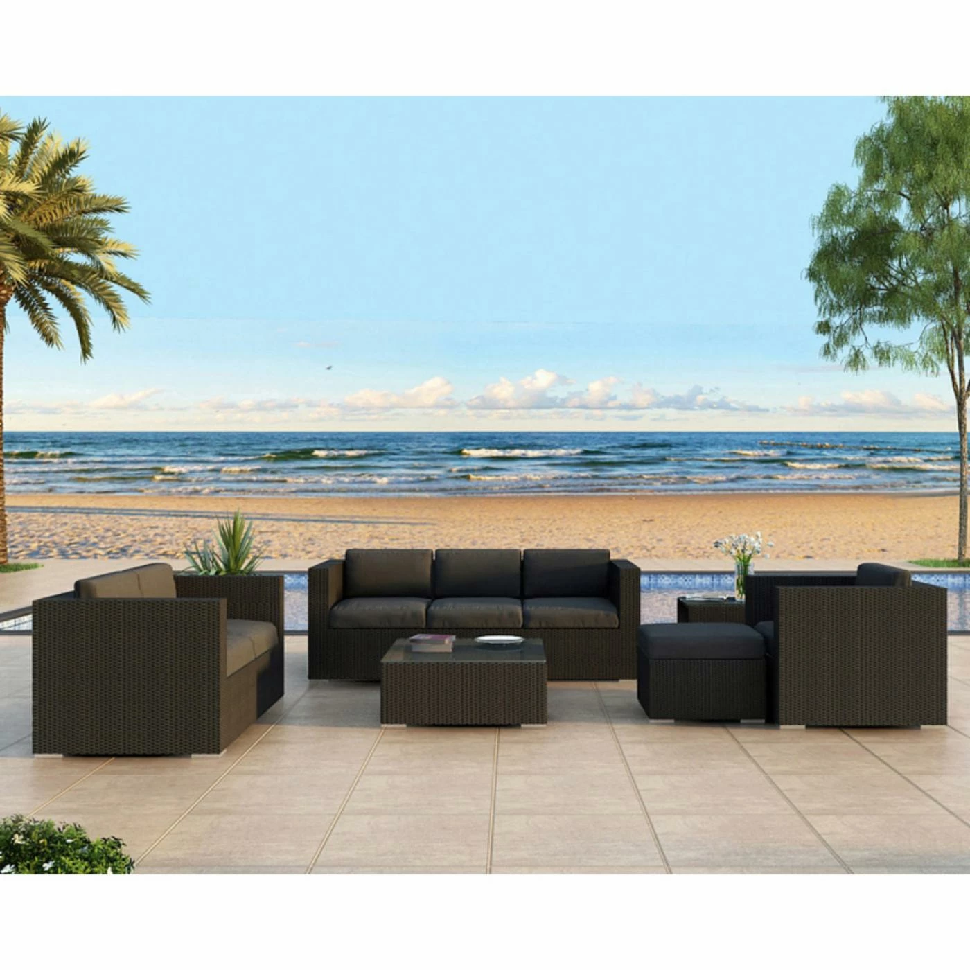 Discount ✨ Resin Wicker Patio Sets Harmonia Living Urbana Sofa Conversation Set 😉 - Image 7