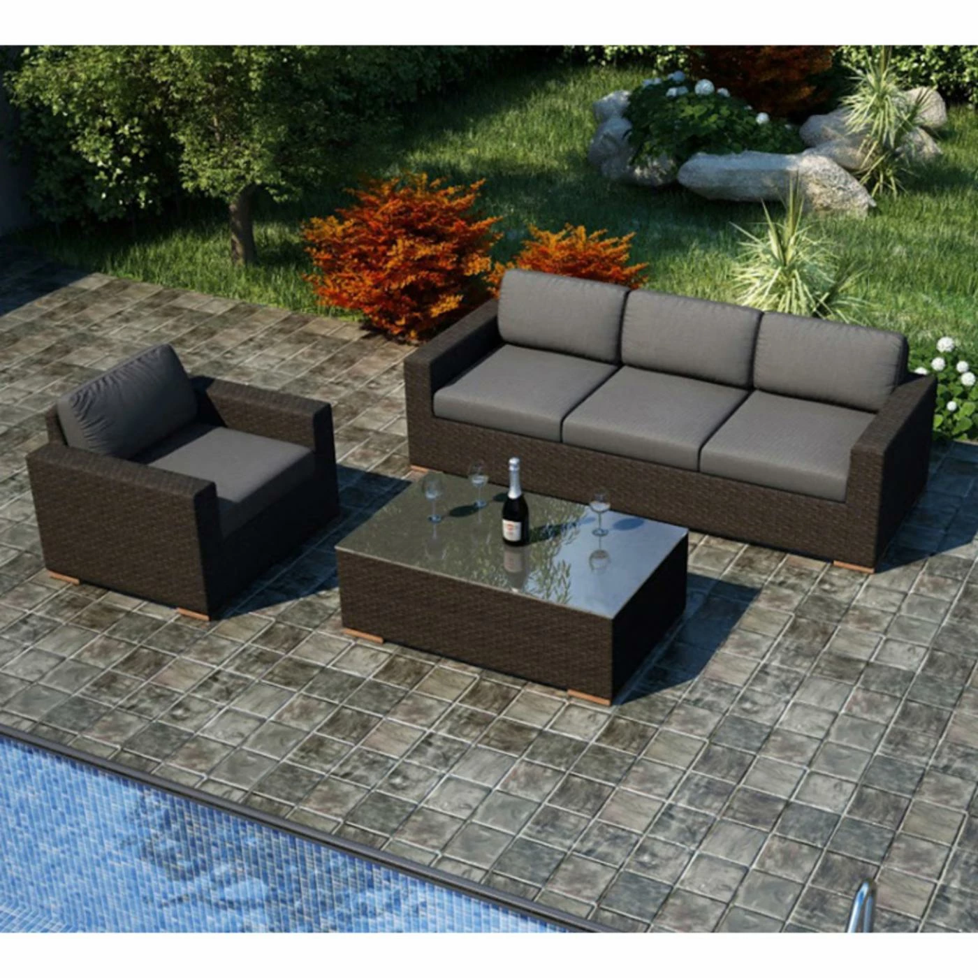 Deals 😍 Resin Wicker Patio Sets Harmonia Living Arden 3 Piece Sofa Set 🥰 - Image 7