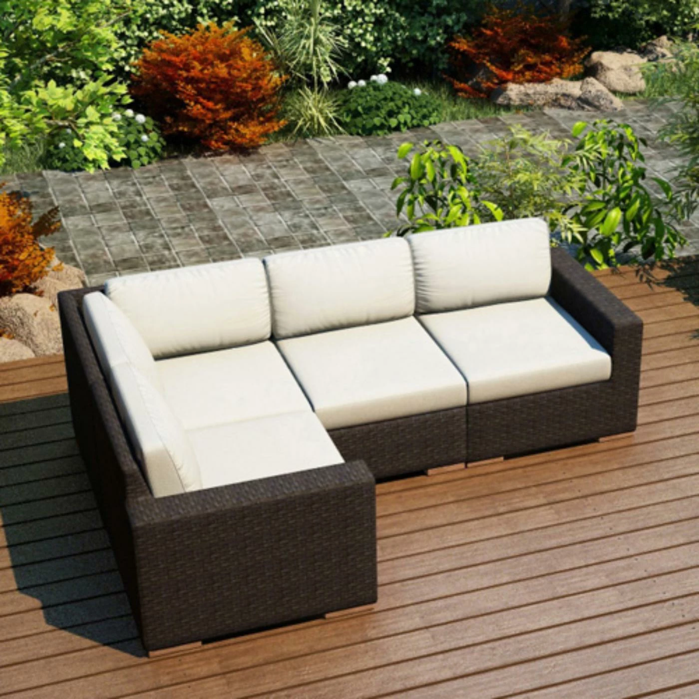 New ๐ฅฐ Resin Wicker Patio Sets Harmonia Living Arden 4 Piece Sectional Set ๐ - Image 6