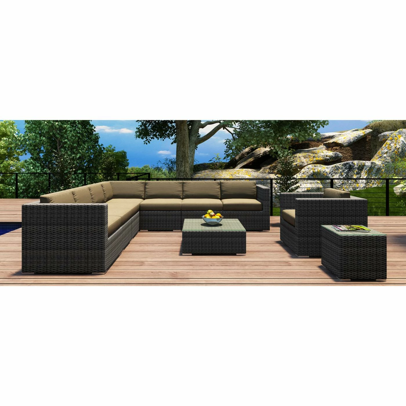 Resin Wicker Patio Sets Harmonia Living District 10 Piece Surround Sectional Patio Conversation Set - Image 7