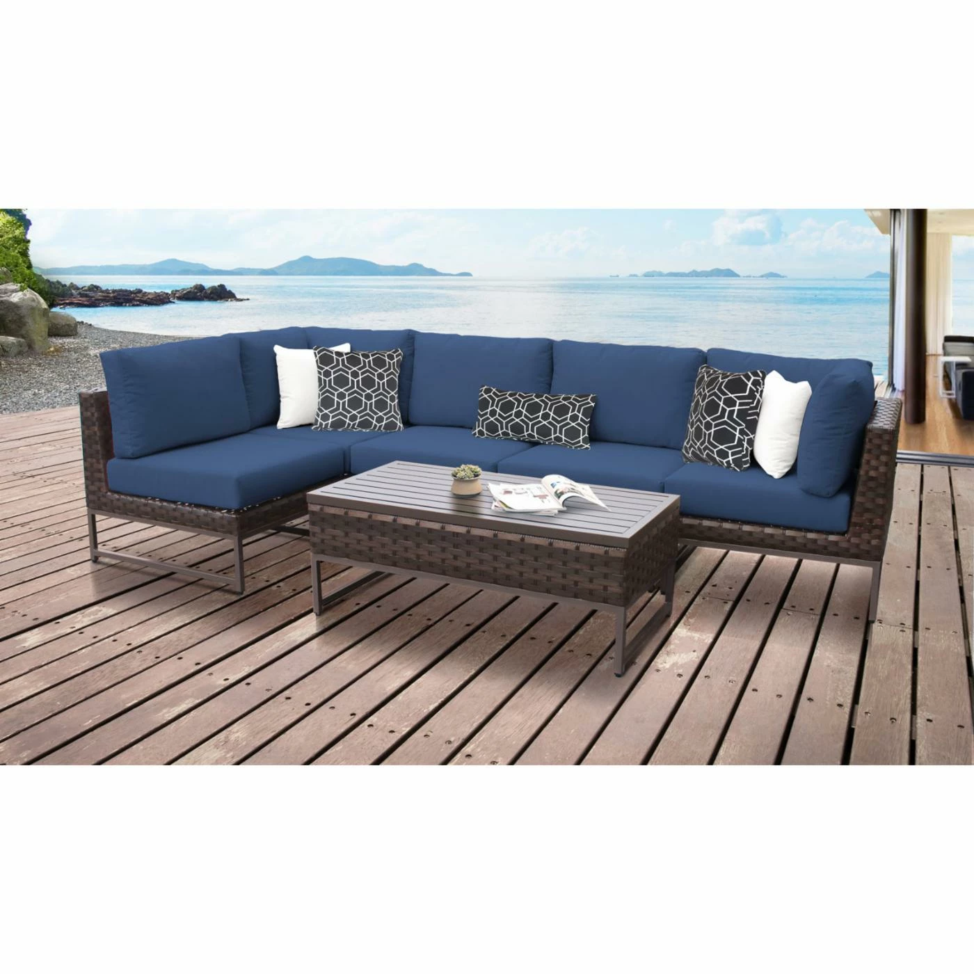 Cheap ๐ Resin Wicker Patio Sets TK Classics Barcelona Wicker 6 Piece L-Shaped Patio Conversation Set ๐ - Image 7