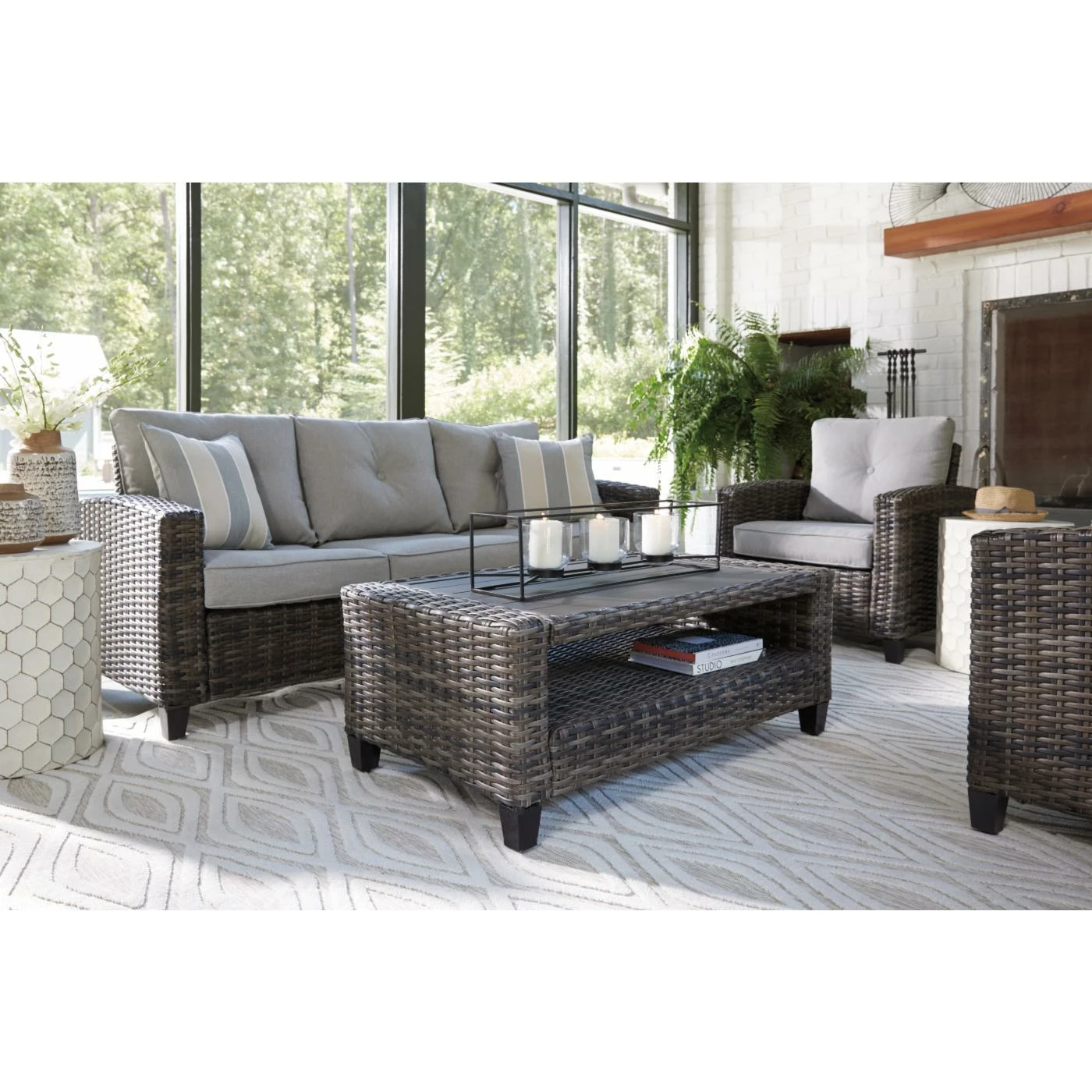Coupon ๐ Resin Wicker Patio Sets Signature Design By Ashley Cloverbrooke Outdoor 4 Piece Conversation Set ๐ฏ - Image 8