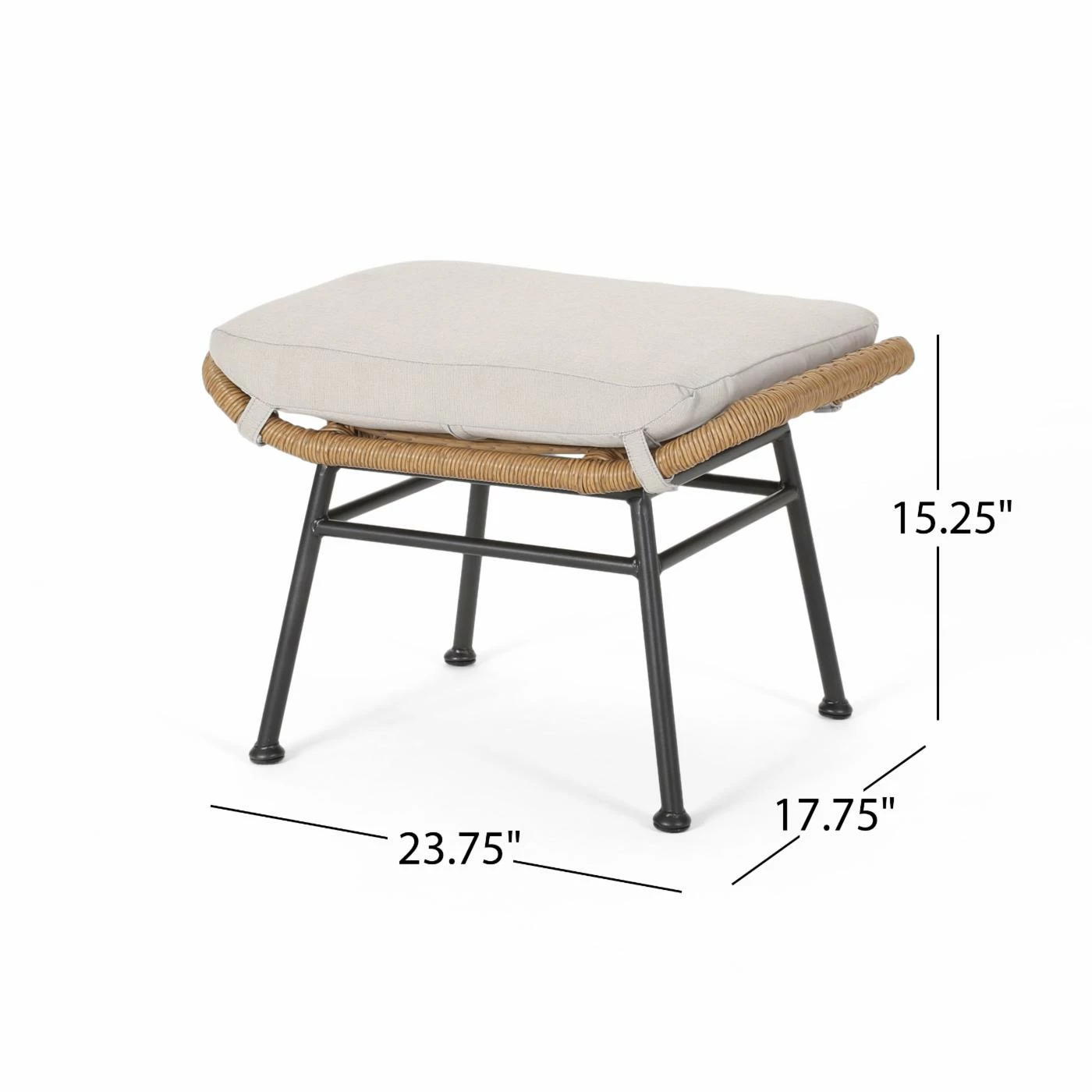 New ๐ Best Selling Home Decor Resin Wicker Patio Sets Aleisa Outdoor Wicker And Glass 5 Piece Chat Set With Ottomans - Gray - Dark Gray - And Black ๐ - Image 8