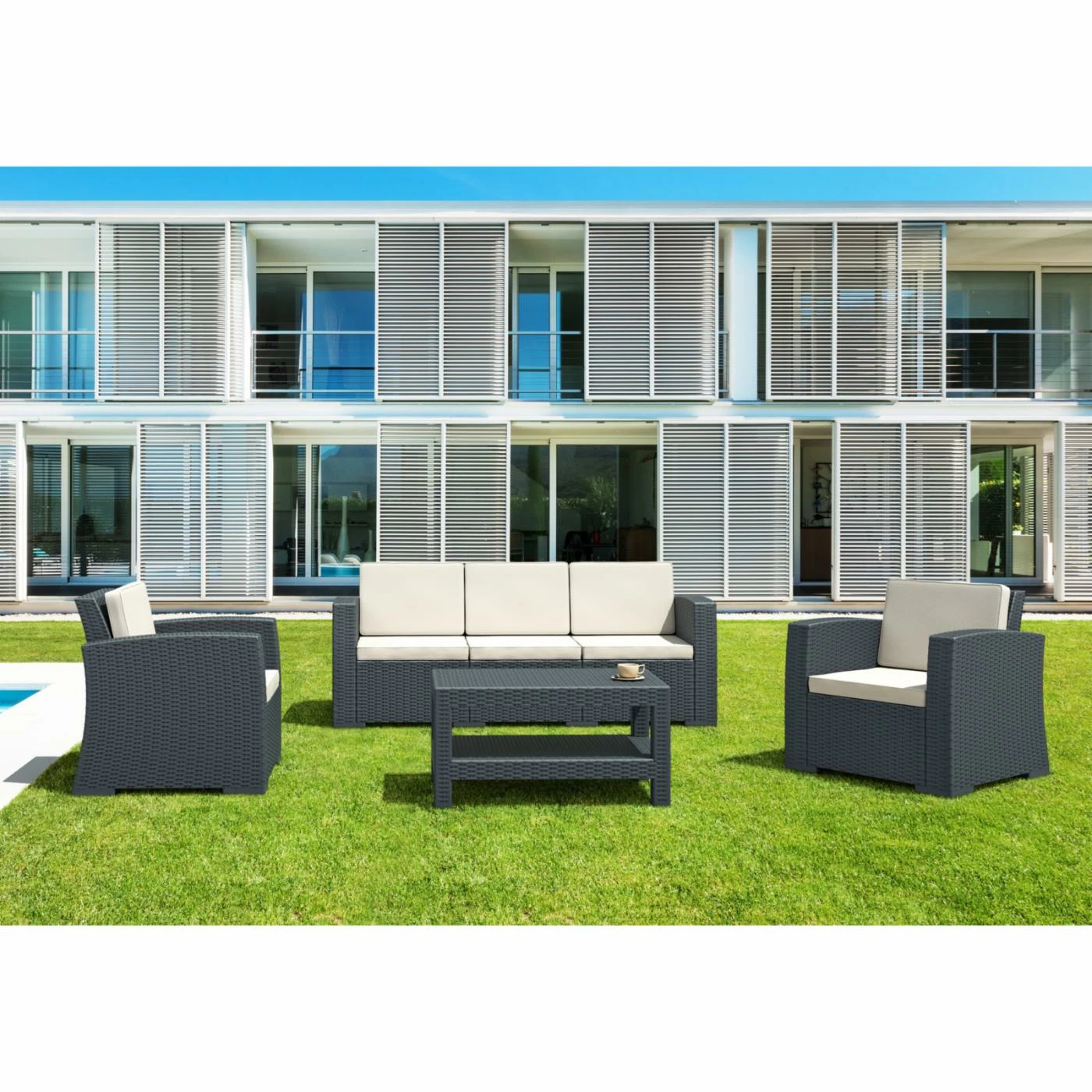Best reviews of 🤩 Compamia Resin Wicker Patio Sets Siesta Monaco Resin 4 Piece Sofa Patio Conversation Set With Cushion 🤩 - Image 8