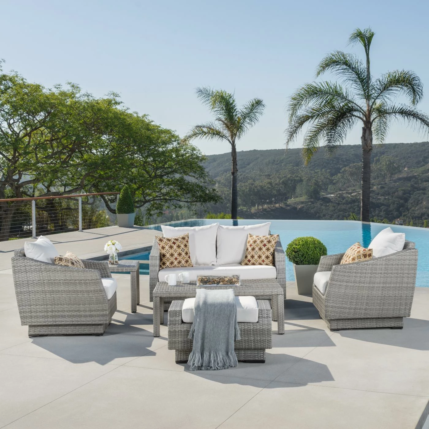 Outlet 😍 Resin Wicker Patio Sets RST Brands Cannes 6 Piece Loveseat Conversation Set 🛒 - Image 8