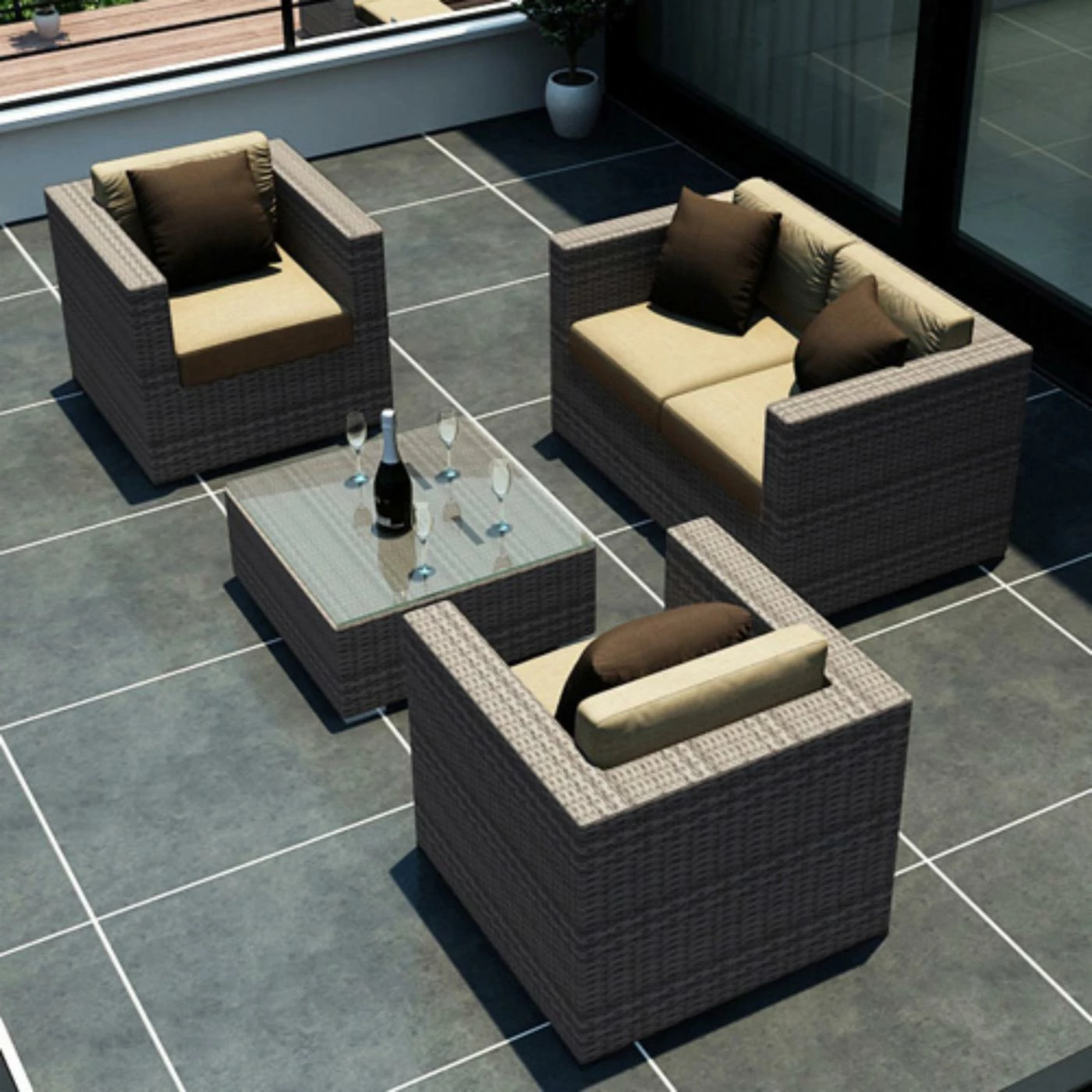 Brand new 👏 Resin Wicker Patio Sets Harmonia Living Urbana Conversation Set 🎁 - Image 8
