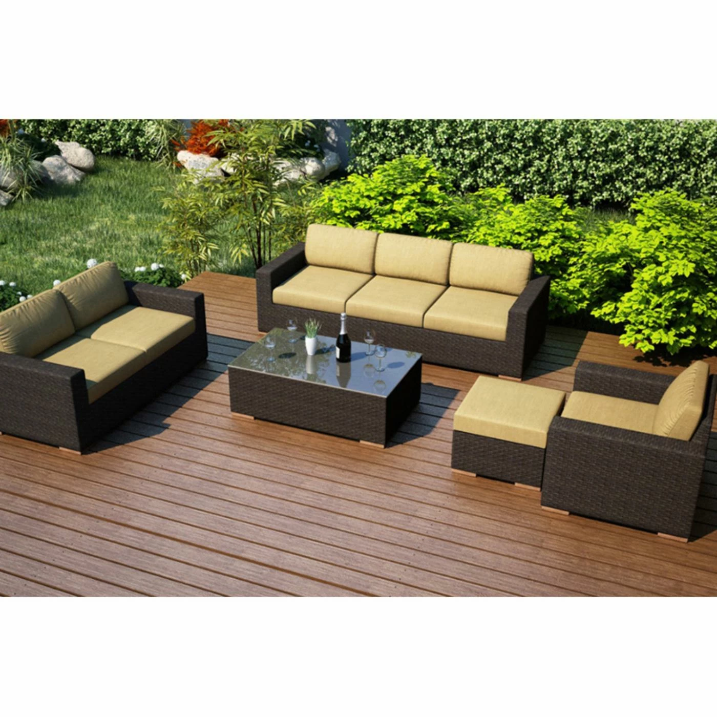 Best deal 🌟 Resin Wicker Patio Sets Harmonia Living Arden 5 Piece Sofa Set 🤩 - Image 8