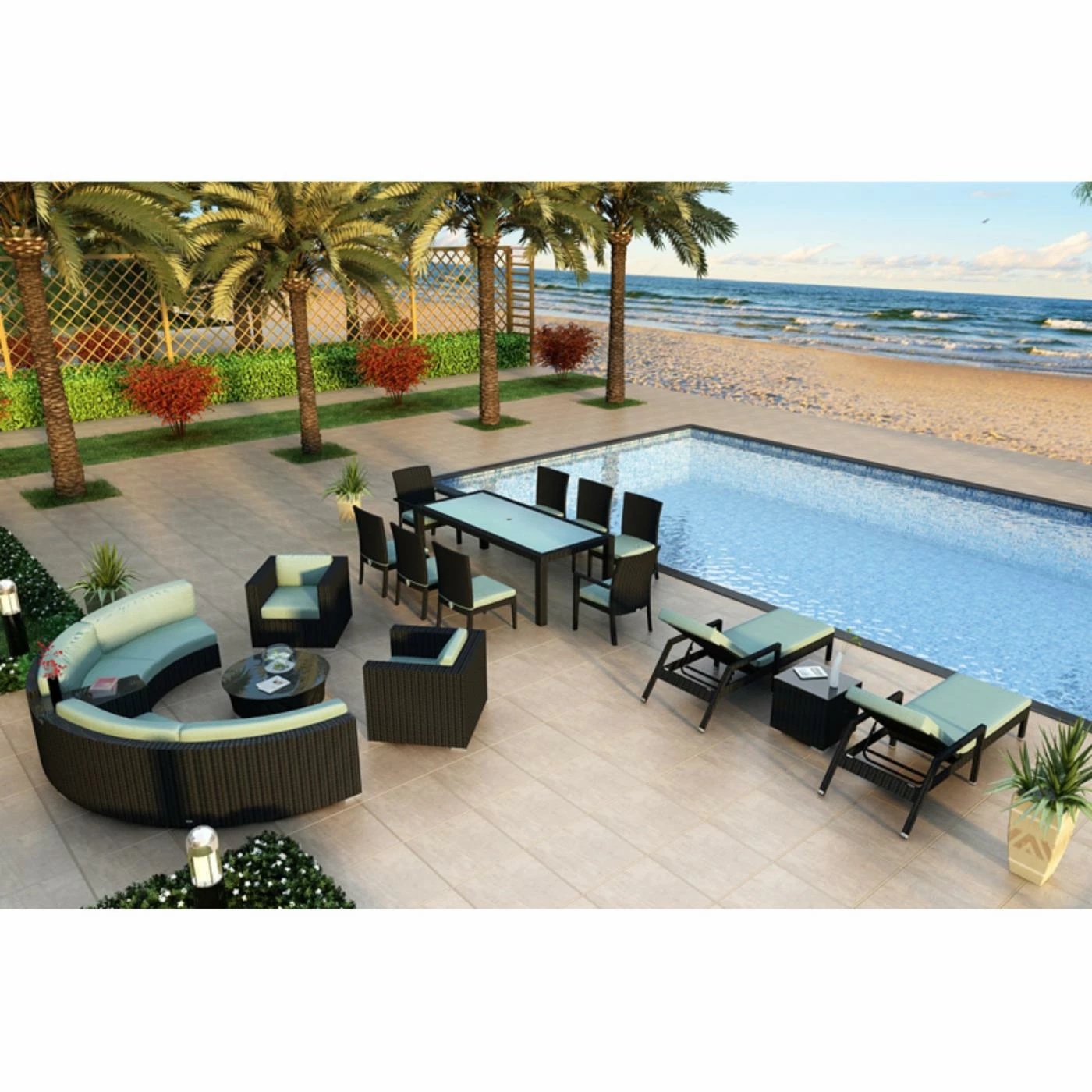 Deals โจ Resin Wicker Patio Sets Harmonia Living Urbana 18 Piece Eclipse All-Weather Wicker Patio Conversation Set ๐ - Image 8