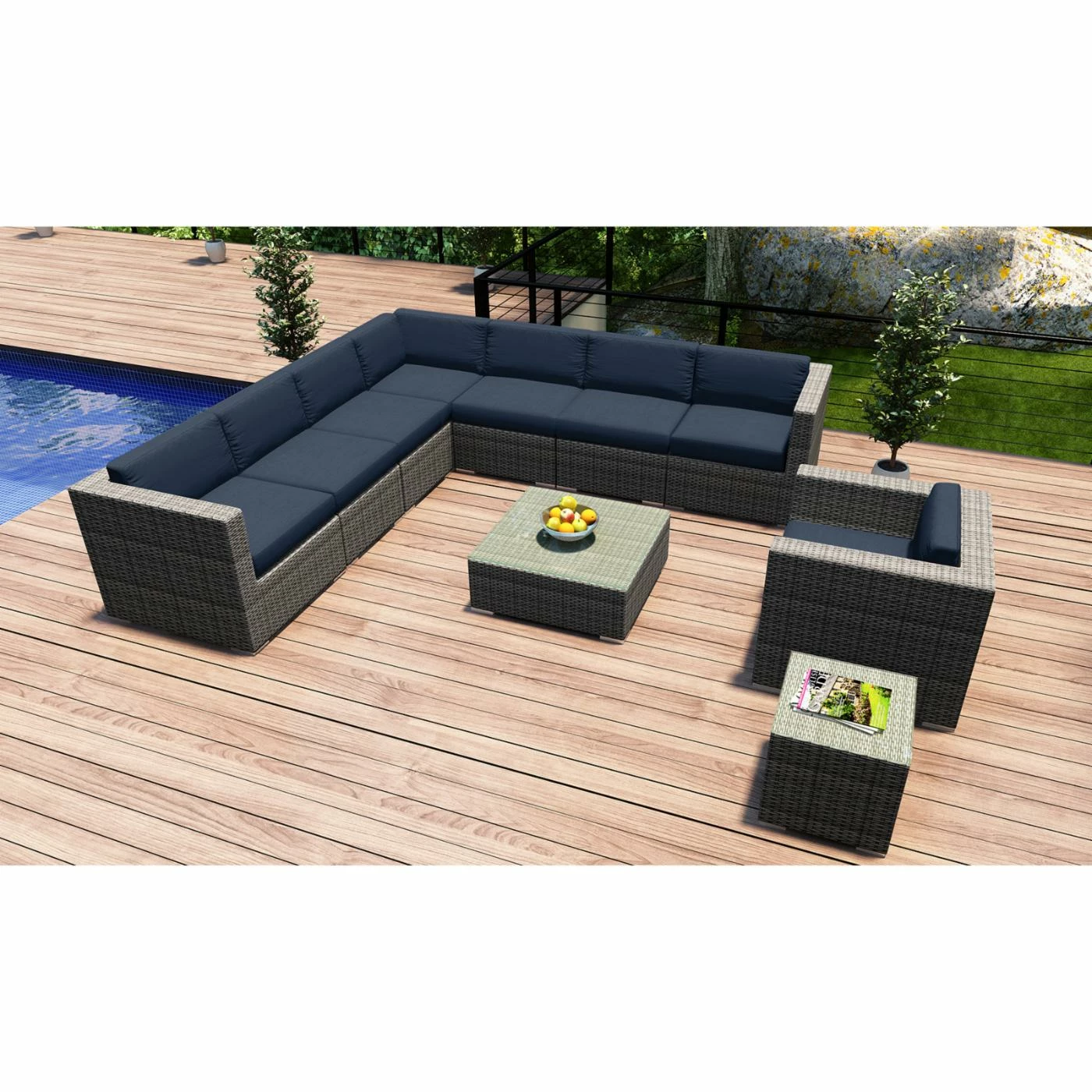 Resin Wicker Patio Sets Harmonia Living District 10 Piece Surround Sectional Patio Conversation Set - Image 8