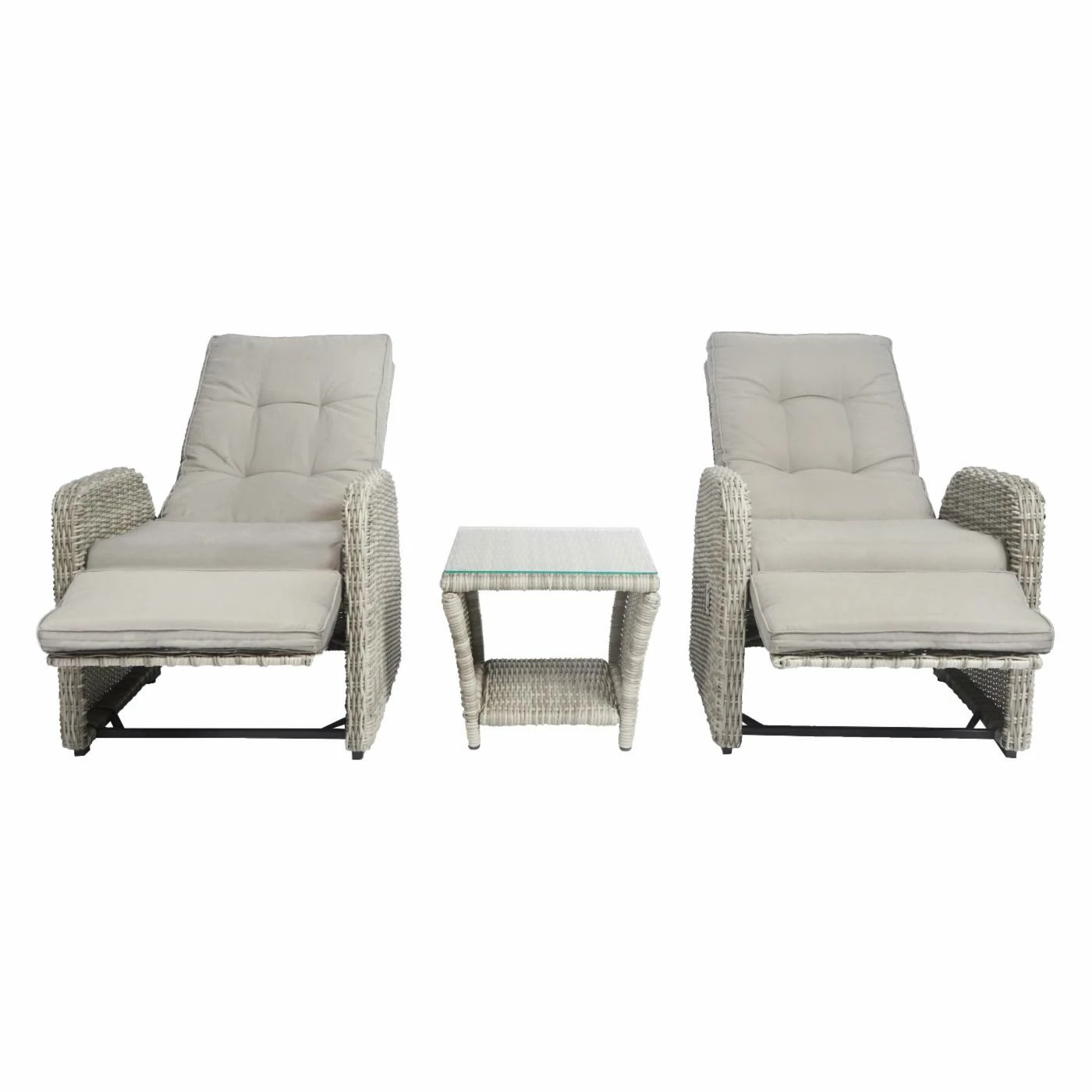 Discount ๐ Resin Wicker Patio Sets Elle Decor Vallauris Wicker 3 Piece Reclining Outdoor Chat Set ๐ฏ - Image 8