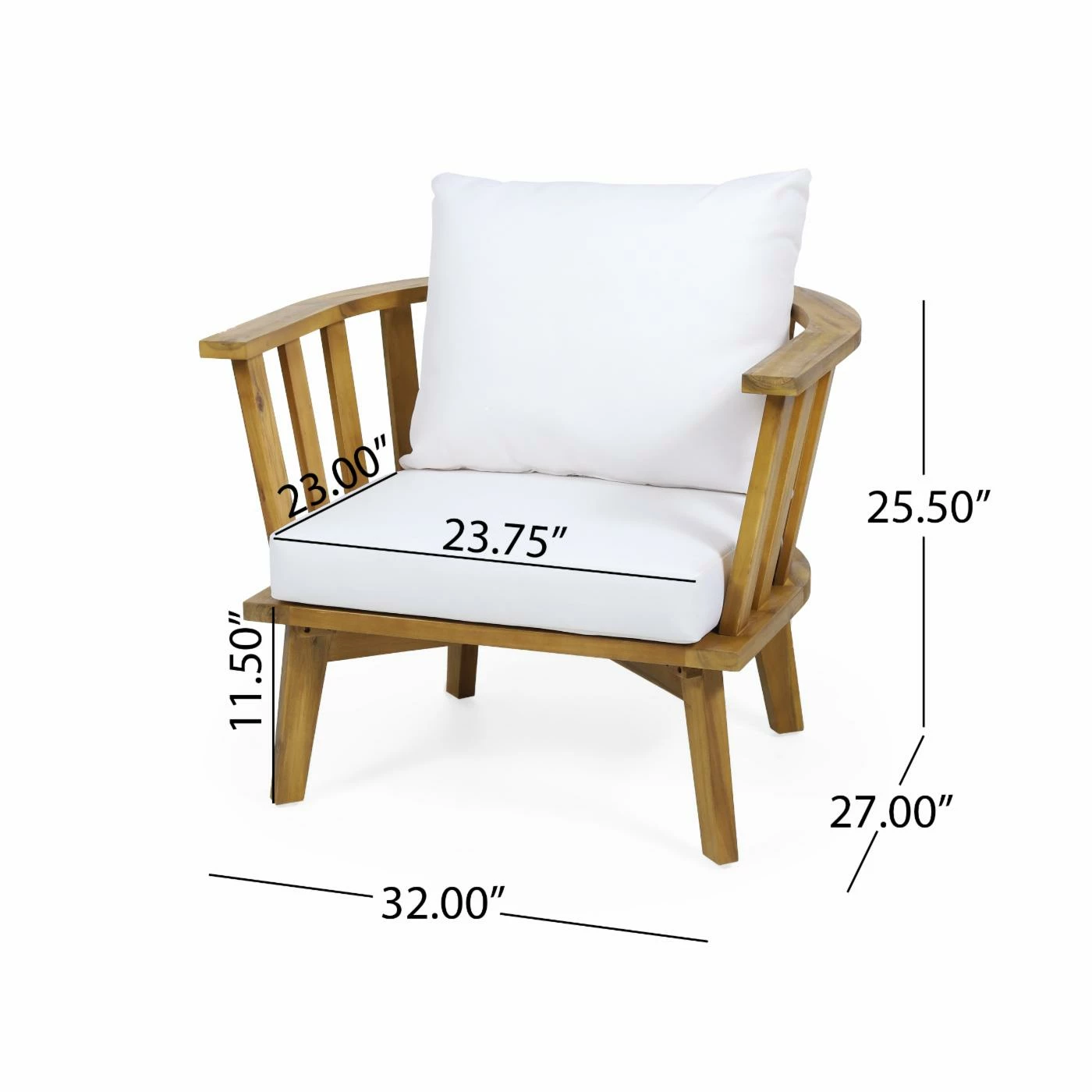 Promo ๐ฏ Best Selling Home Decor Wood Patio Sets Andrielle Outdoor Acacia Wood 2 Seater Club Chair Chat Set ๐งจ - Image 9