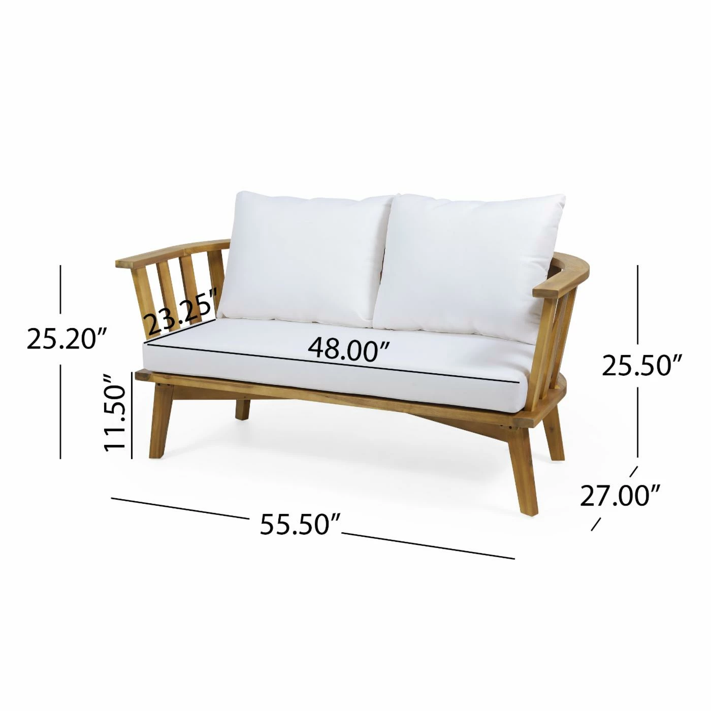 Cheapest โ Best Selling Home Decor Wood Patio Sets Sharlette Outdoor Wooden Loveseat And Coffee Table Set โค๏ธ - Image 9