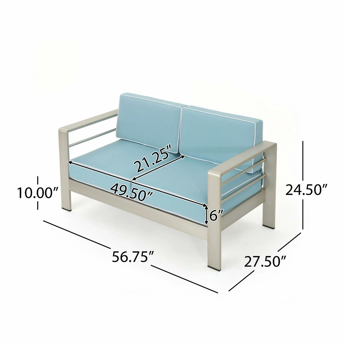 Top 10 ๐ฏ Best Selling Home Decor Aluminum Patio Sets Xane Outdoor Aluminum Loveseat And Coffee Table Set With Cushions - Khaki And Silver ๐ - Image 9