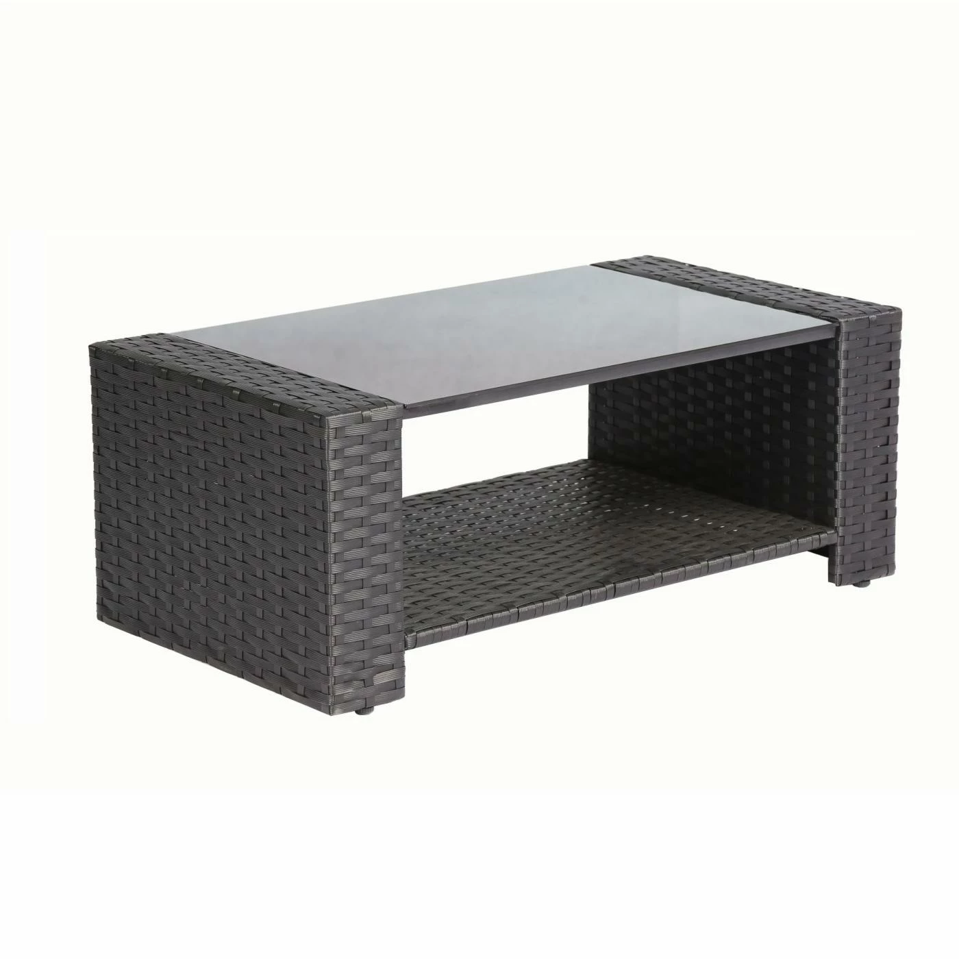 Discount 🛒 Resin Wicker Patio Sets Baner Garden Wicker 4 Piece Patio Conversation Set With Shelf Coffee Table ✨ - Image 9