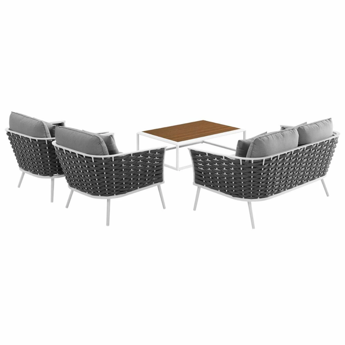 Best reviews of ๐ Aluminum Patio Sets Modway Stance Aluminum 4 Piece Patio Loveseat Conversation Set ๐ - Image 9