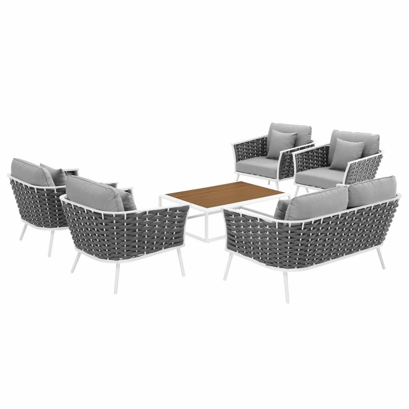 New 🛒 Aluminum Patio Sets Modway Stance Aluminum 6 Piece Patio Sofa Conversation Set 🌟 - Image 9