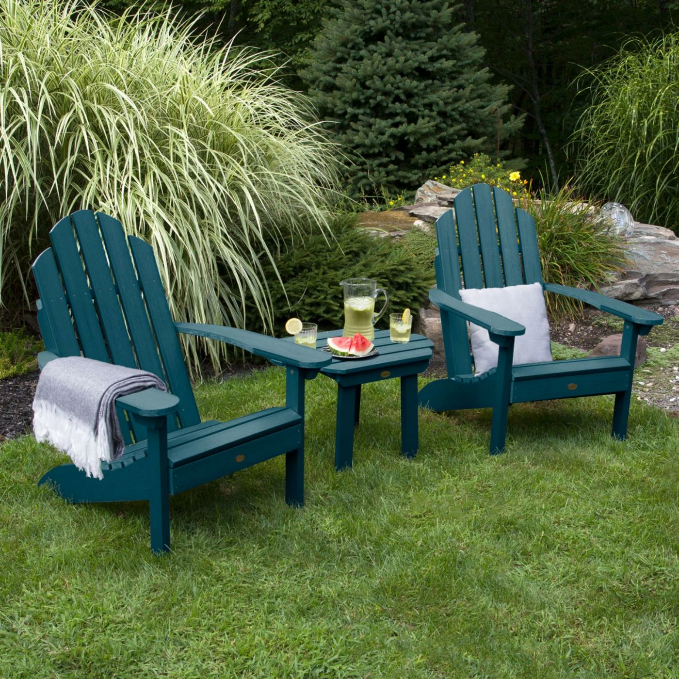New ๐ Recycled Plastic Patio Sets Highwood USA Classic Westport 3 Piece Adirondack Chair Patio Conversation Set ๐ - Image 9