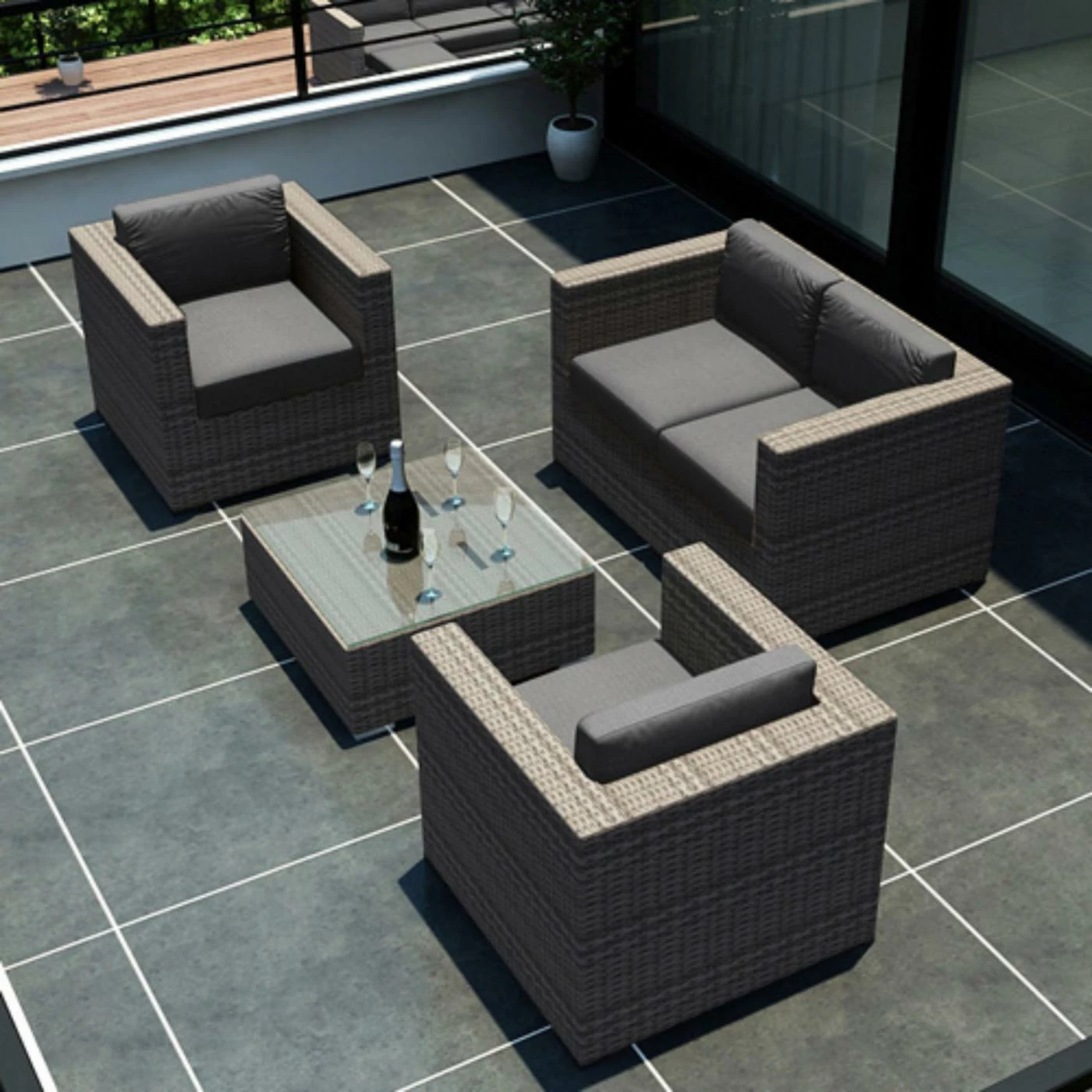 Brand new 👏 Resin Wicker Patio Sets Harmonia Living Urbana Conversation Set 🎁 - Image 9