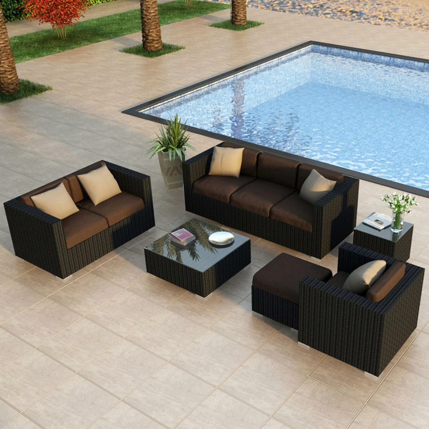 Discount ✨ Resin Wicker Patio Sets Harmonia Living Urbana Sofa Conversation Set 😉 - Image 9