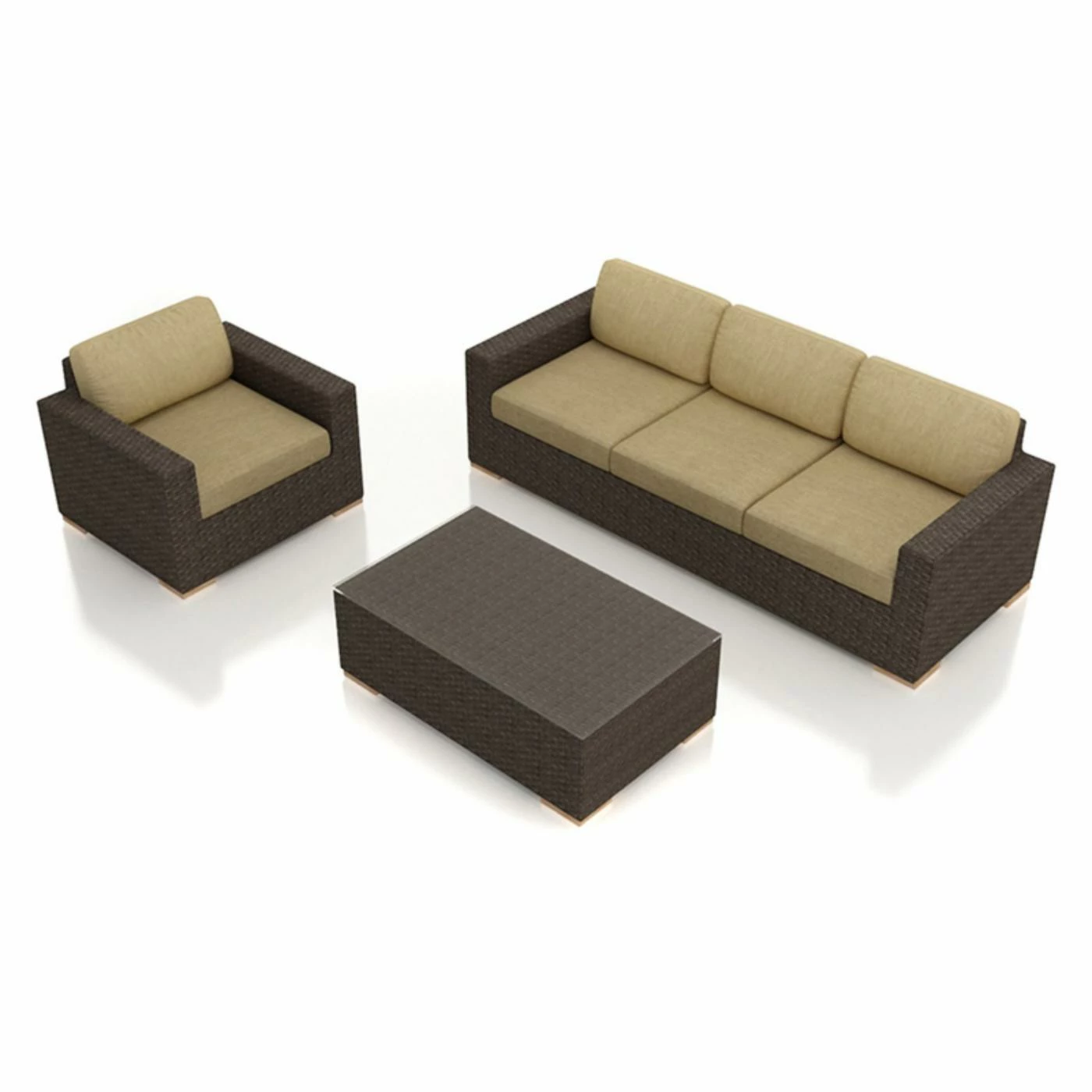 Deals 😍 Resin Wicker Patio Sets Harmonia Living Arden 3 Piece Sofa Set 🥰 - Image 9
