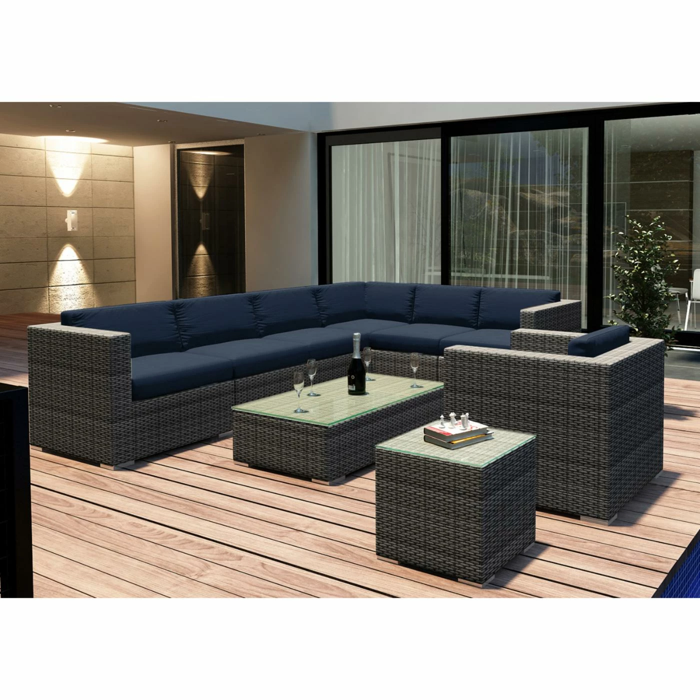 Promo 💯 Resin Wicker Patio Sets Harmonia Living District 9 Piece Sectional Patio Conversation Set 🤩 - Image 9