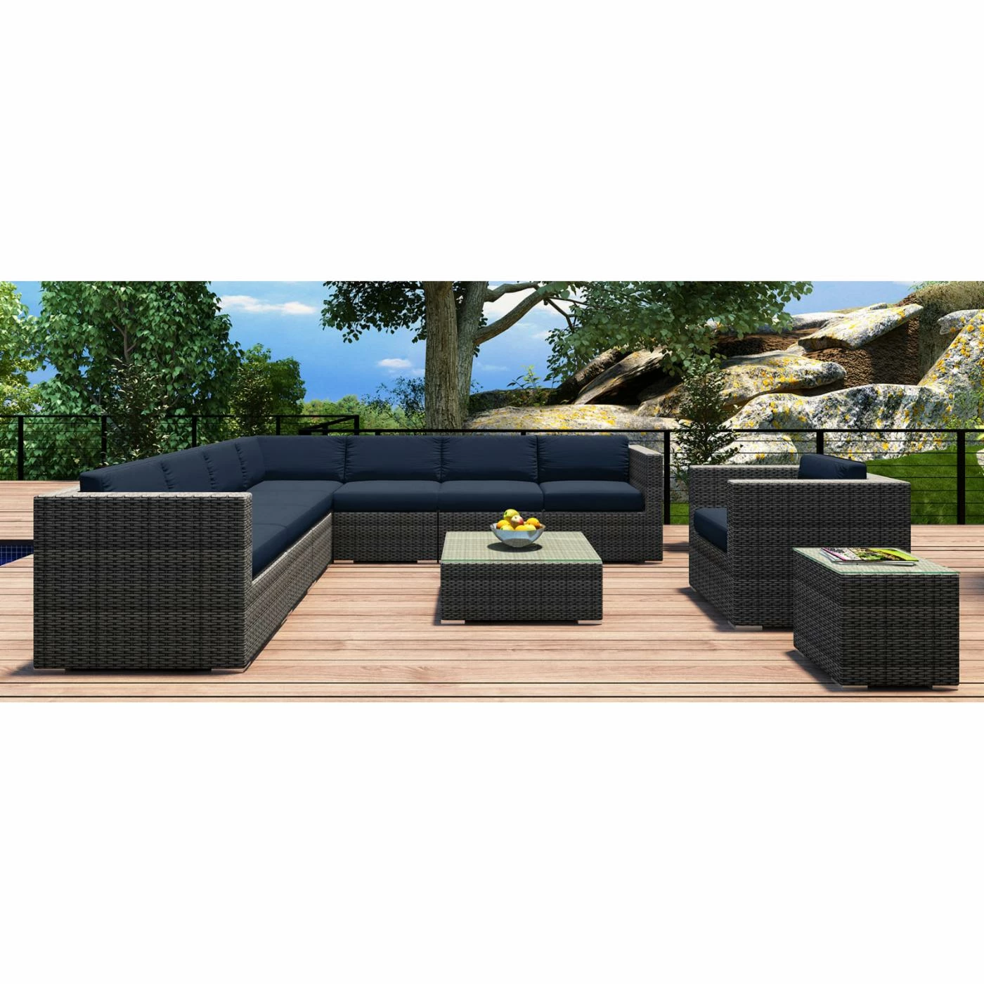Resin Wicker Patio Sets Harmonia Living District 10 Piece Surround Sectional Patio Conversation Set - Image 9